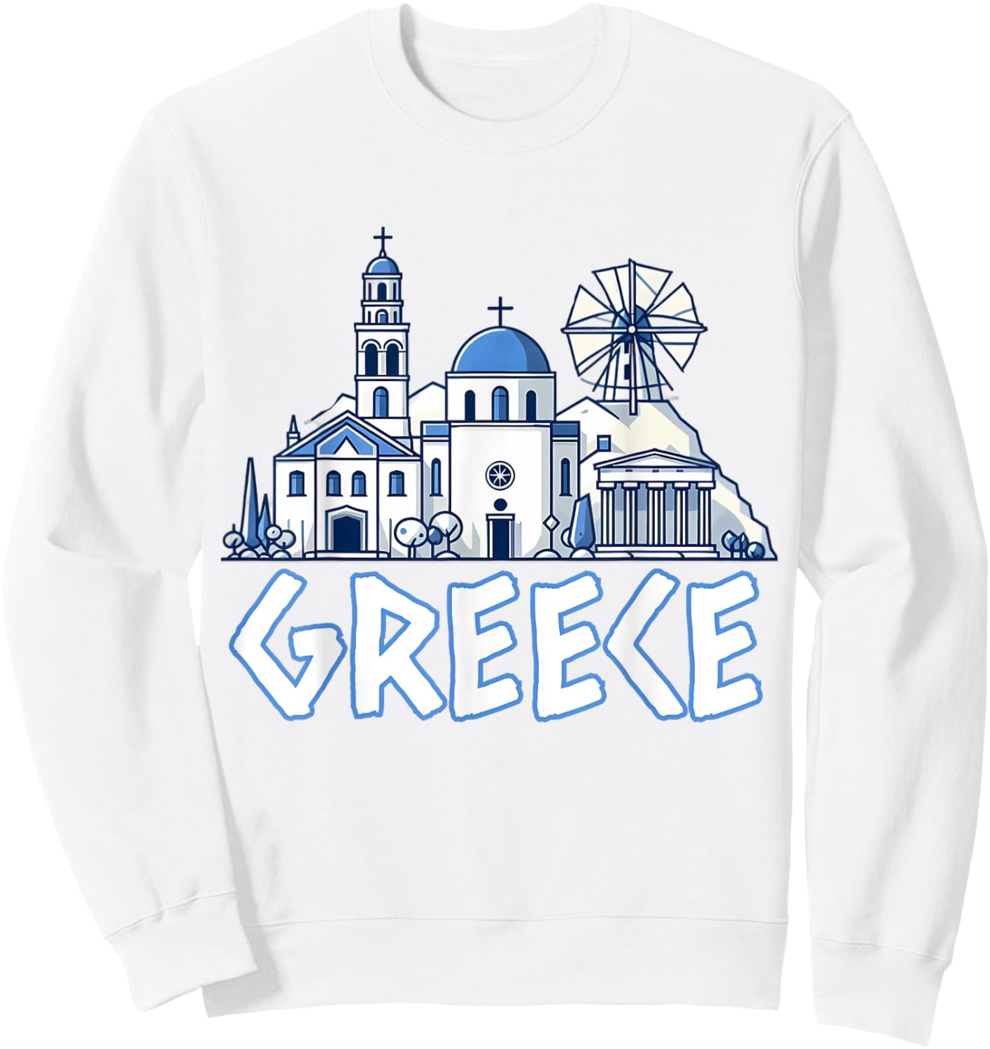 Greece Greek Island Vacation Souvenir Santorini Myconos Kos Sweatshirt - Sweatshirt | White