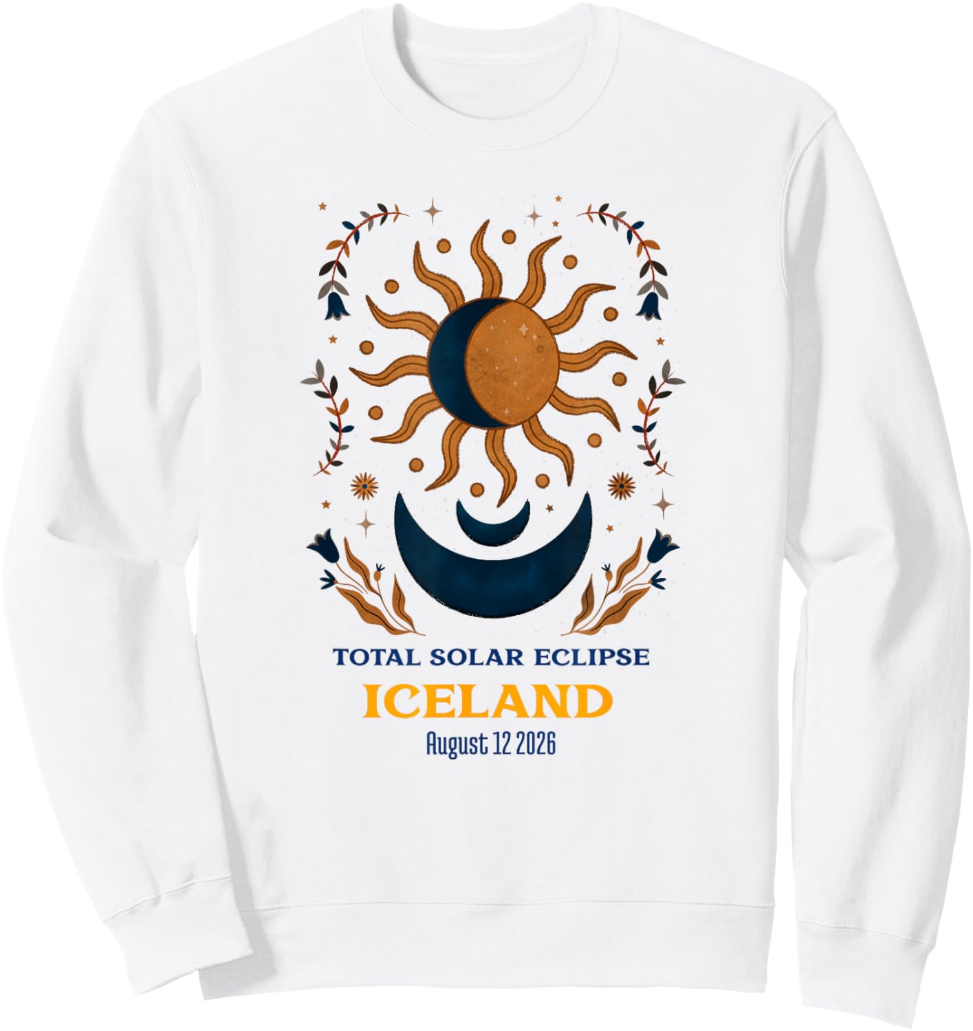 Total Solar Eclipse Iceland August 2026 Sweatshirt - Sweatshirt | White