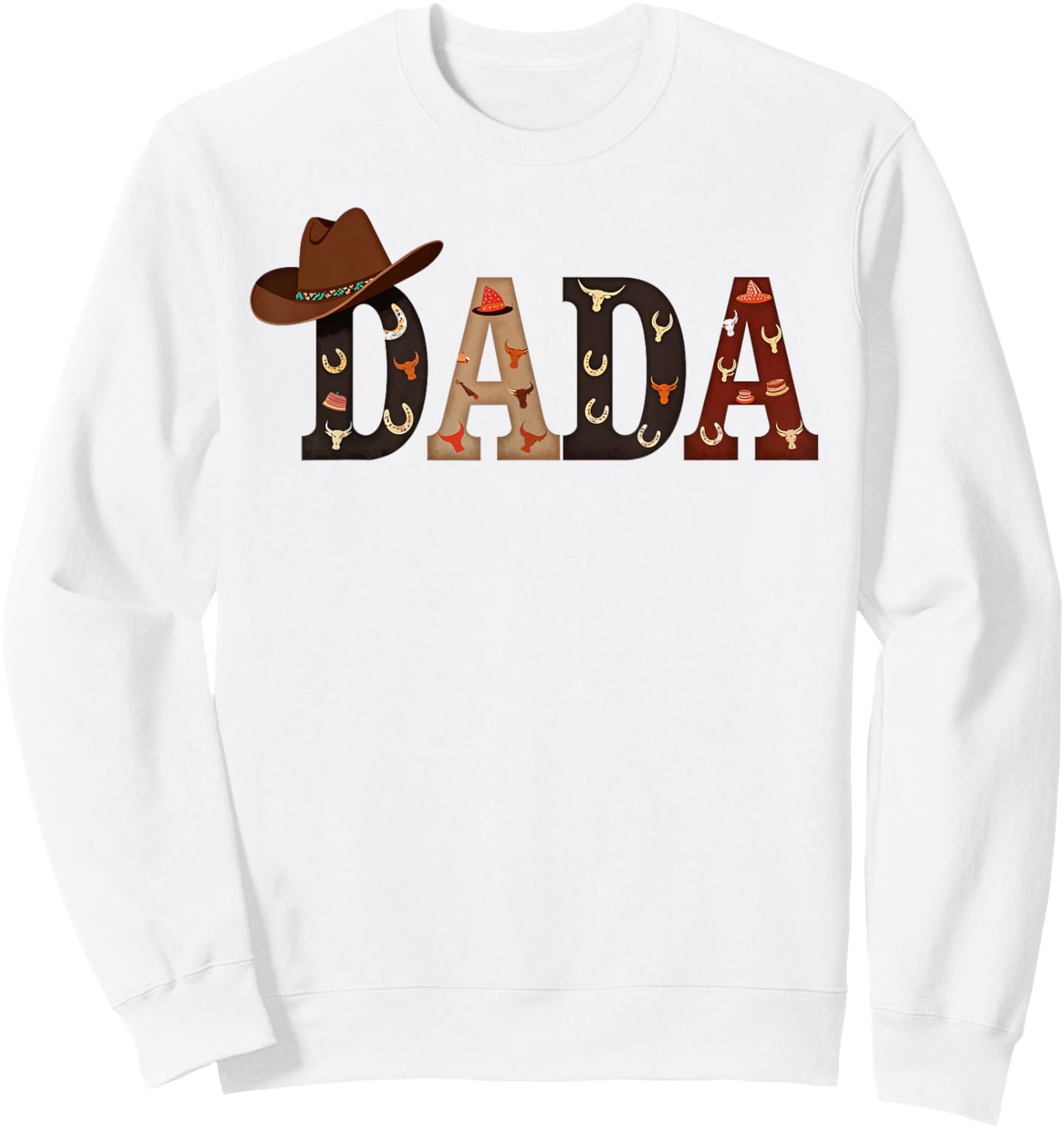 Dad And Mom Birthday Boy Dada Western Rodeo Family Matching Sweatshirt - Sweatshirt | White
