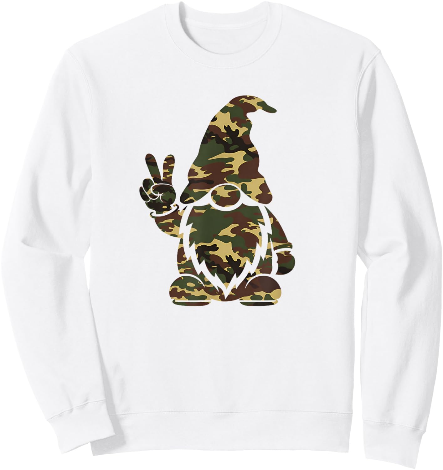 Hello Hunting Season Christmas Camouflage Camo Gnome Lover Sweatshirt - Sweatshirt | White