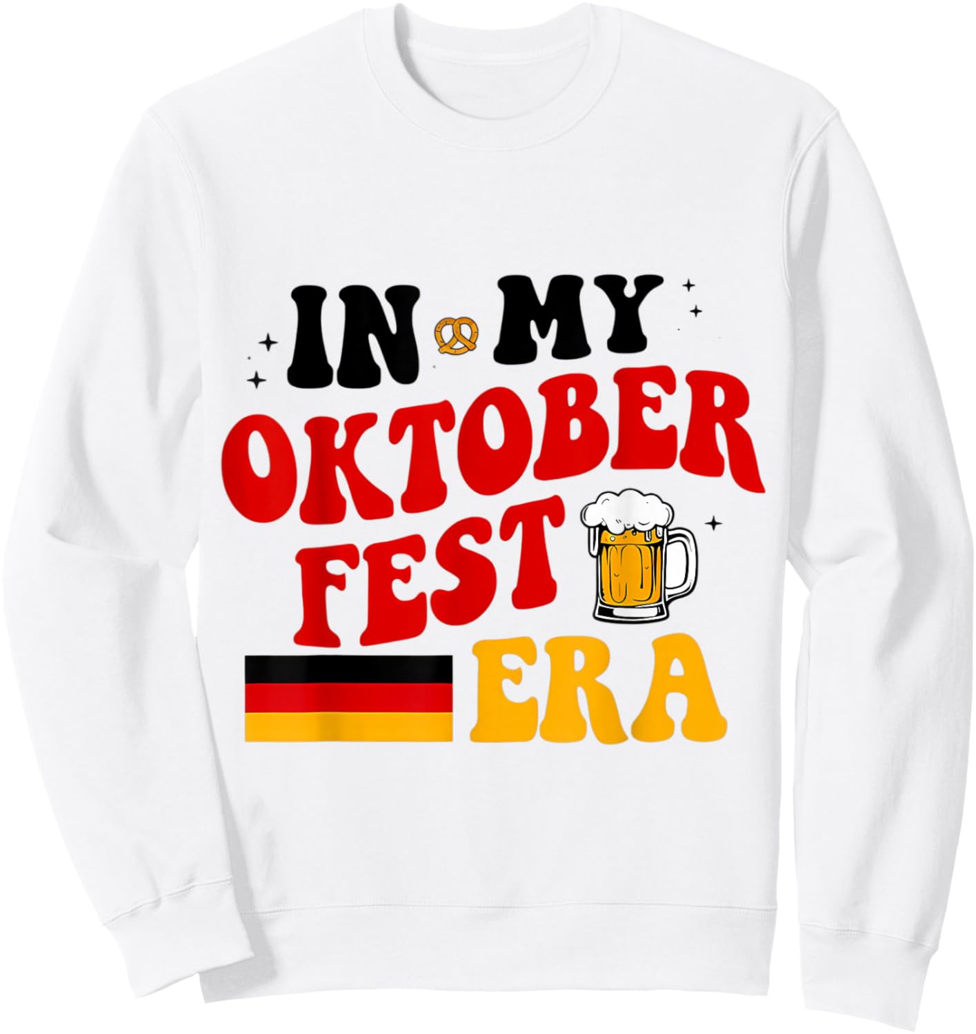 In My Oktoberfest Era Funny Retro Hippy Vintage Groovy Beer Sweatshirt - Sweatshirt | White