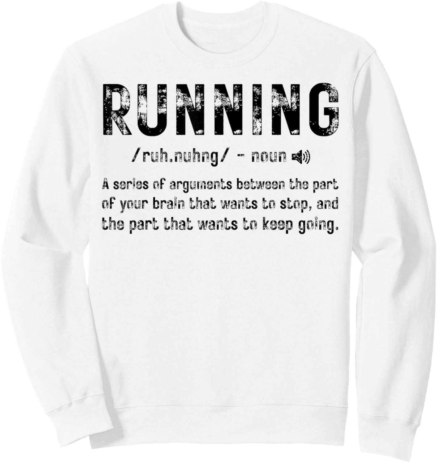 Vintage Running Definition Marathon Runner Cross Country Sweatshirt - Sweatshirt | White