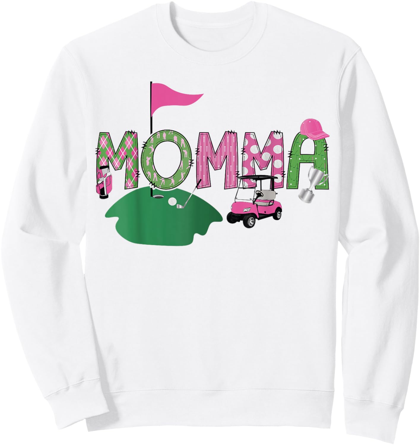 Golf Momma Hole In One Golf 1St Birthday Party Sweatshirt - Sweatshirt | White