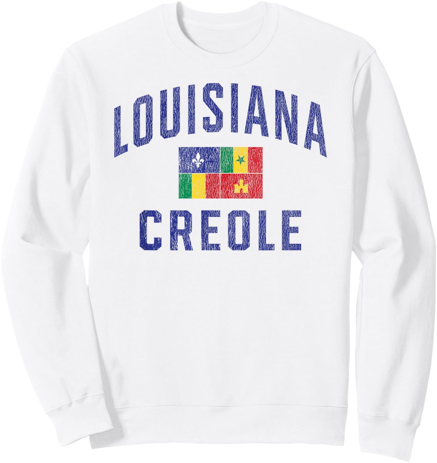 Louisiana Creole Flag Vintage Sweatshirt - Sweatshirt | White