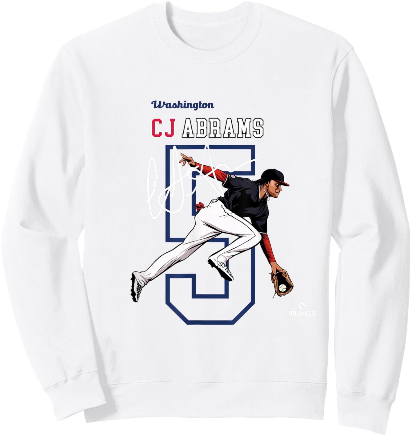 License Champs | Washington Baseball Fans | CJ Abrams MLBCJBRA3004 Sweatshirt - Sweatshirt | White
