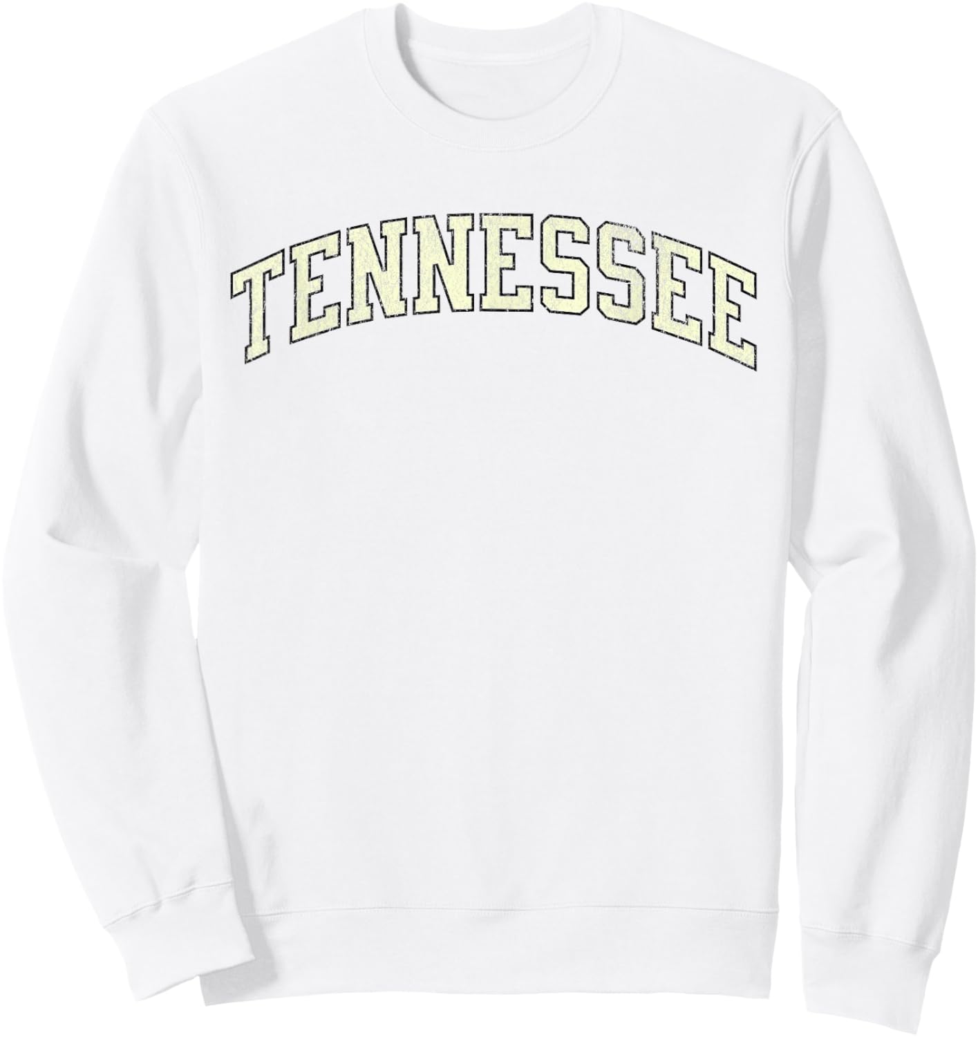 Vintage Tennessee Varsity Orange Distressed print Sweatshirt - Sweatshirt | White