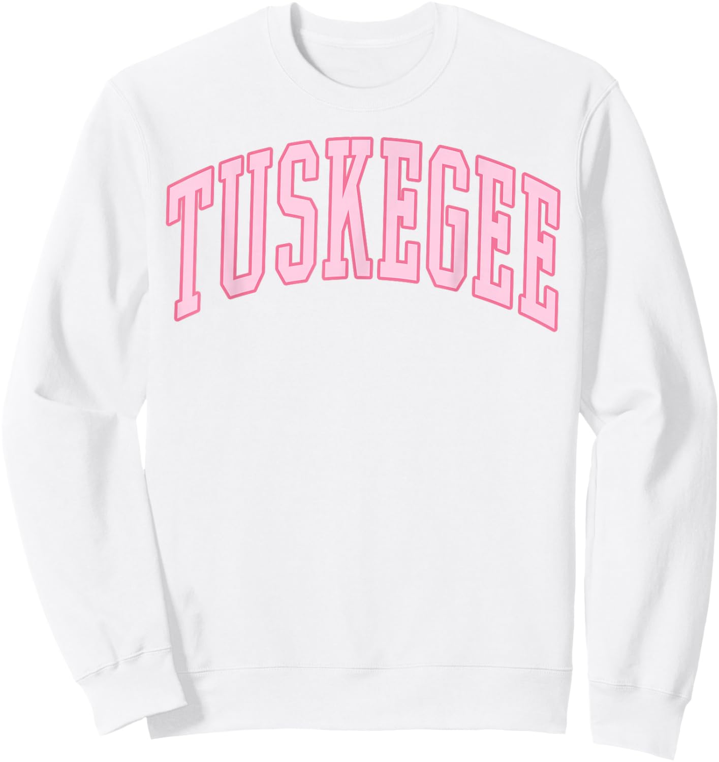 Tuskegee Vintage Preppy Varsity Pink Sports Sweatshirt - Sweatshirt | White