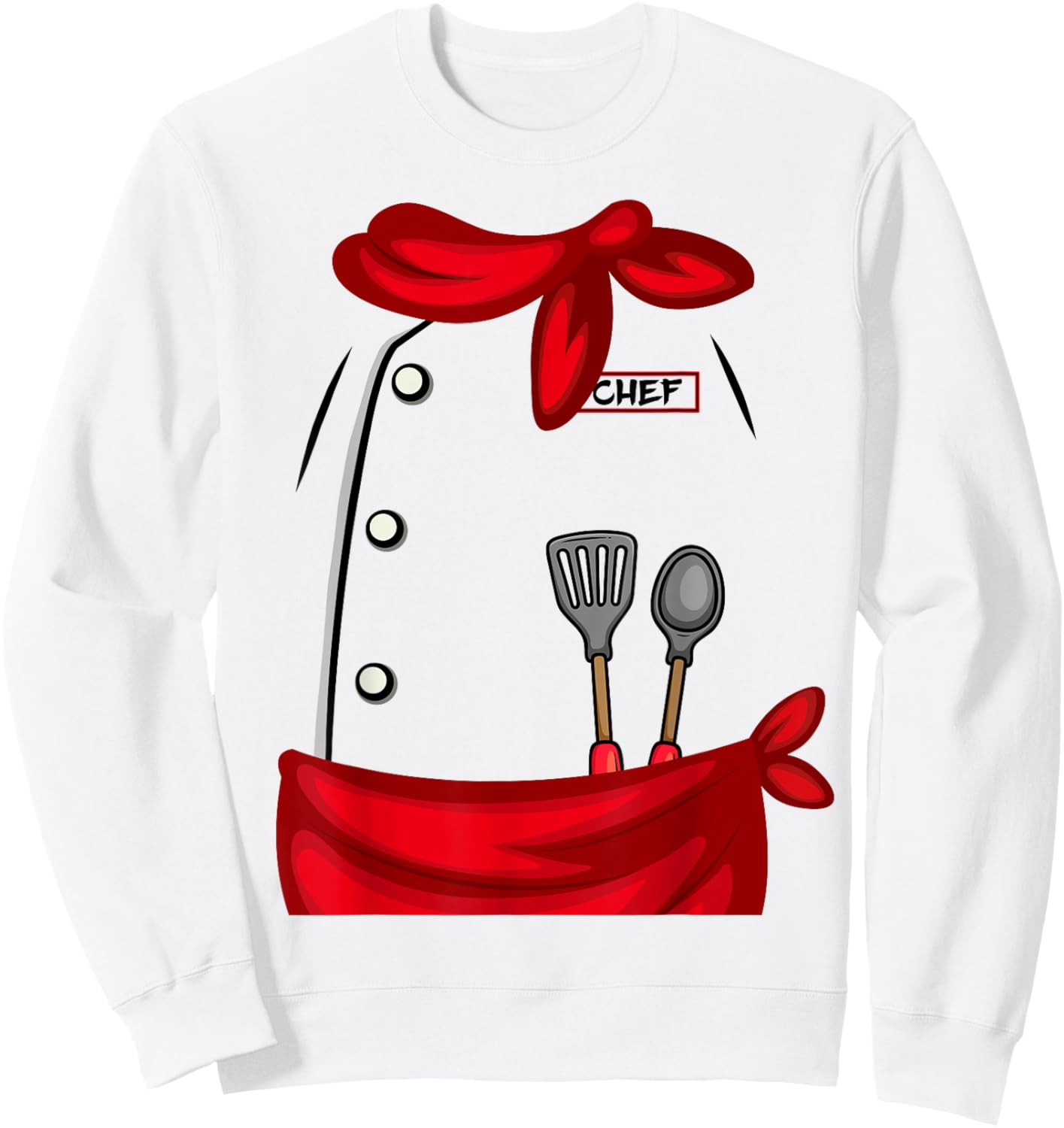 Funny Chef Uniform Cosplay DIY Costume Happy Halloween Day Sweatshirt - Sweatshirt | White