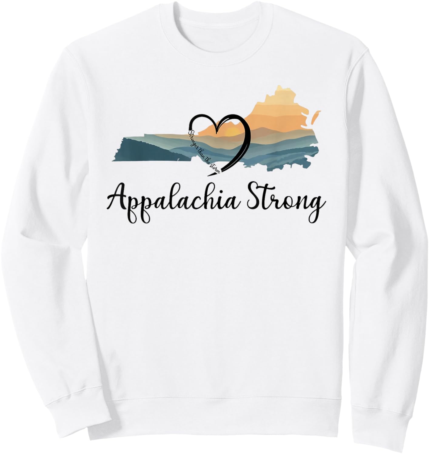 Appalachia Strong NC Mountains Sweatshirt - Sweatshirt | White