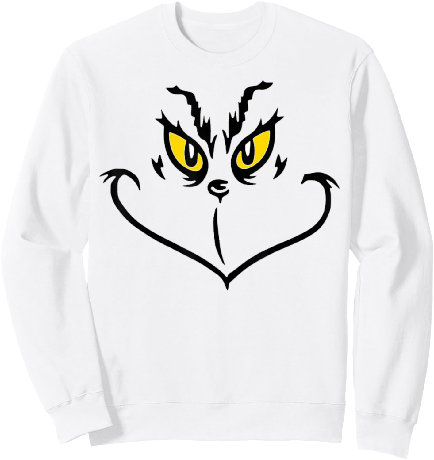 Funny Christmas Elf Face Outfit | Funny Christmas Sweatshirt - Sweatshirt | White