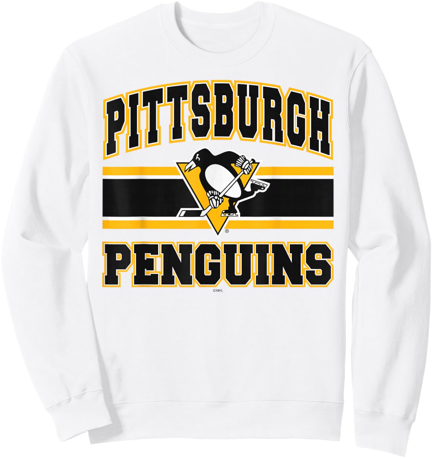 Pittsburgh Penguins Stripe Gray Officially Licensed Sweatshirt - Sweatshirt | White