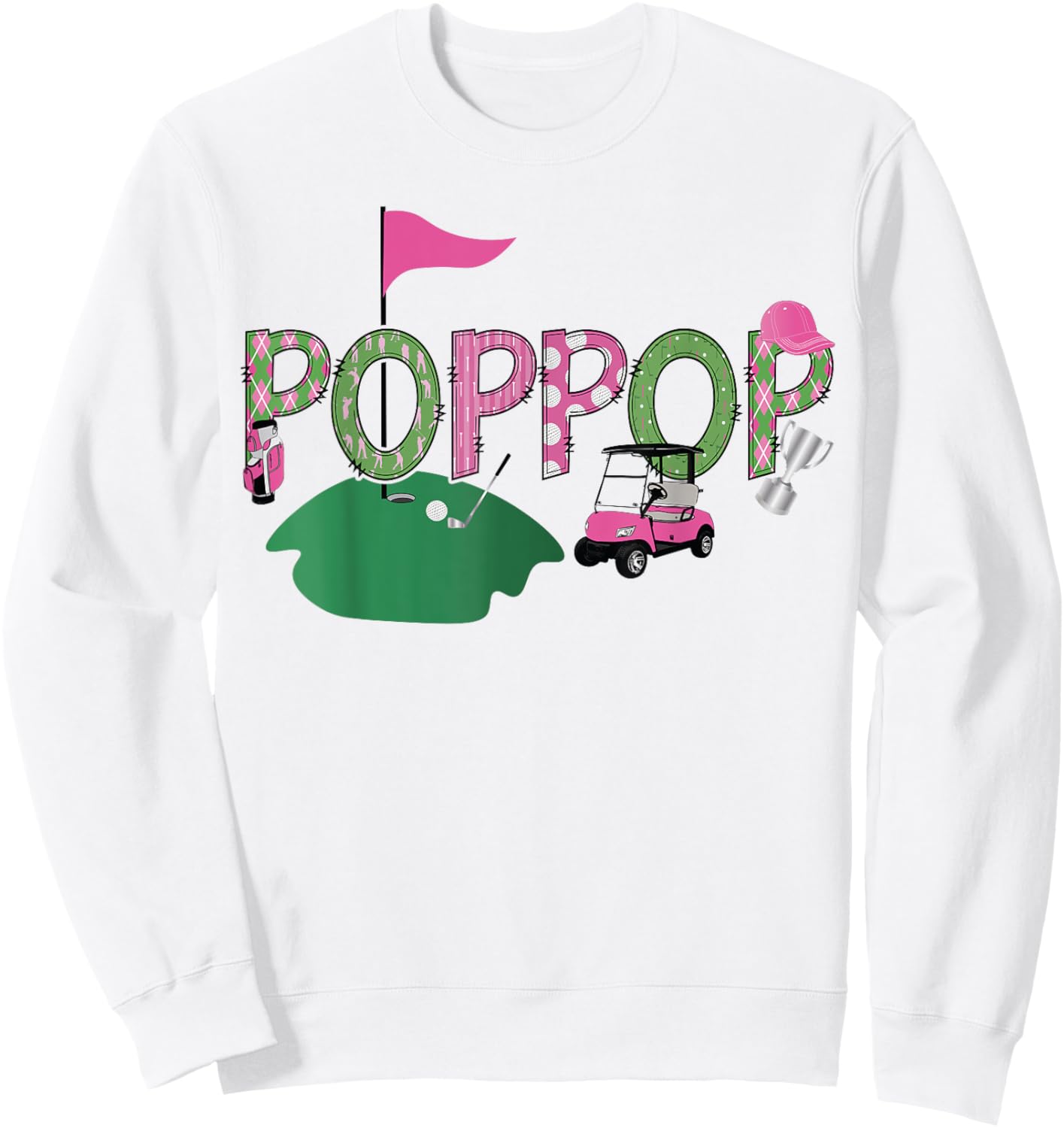 Golf PopPop Hole In One Golf 1St Birthday Party Sweatshirt - Sweatshirt | White