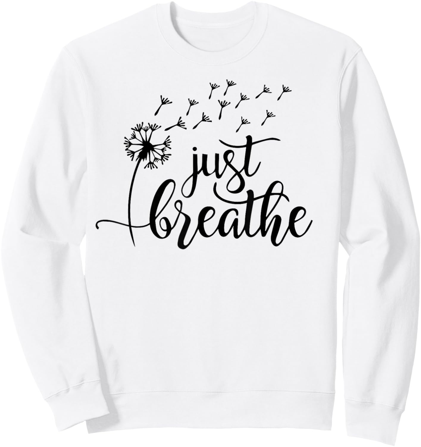 Yellow Mental Health Funny Just Breathe Mental Health Sweatshirt - Sweatshirt | White