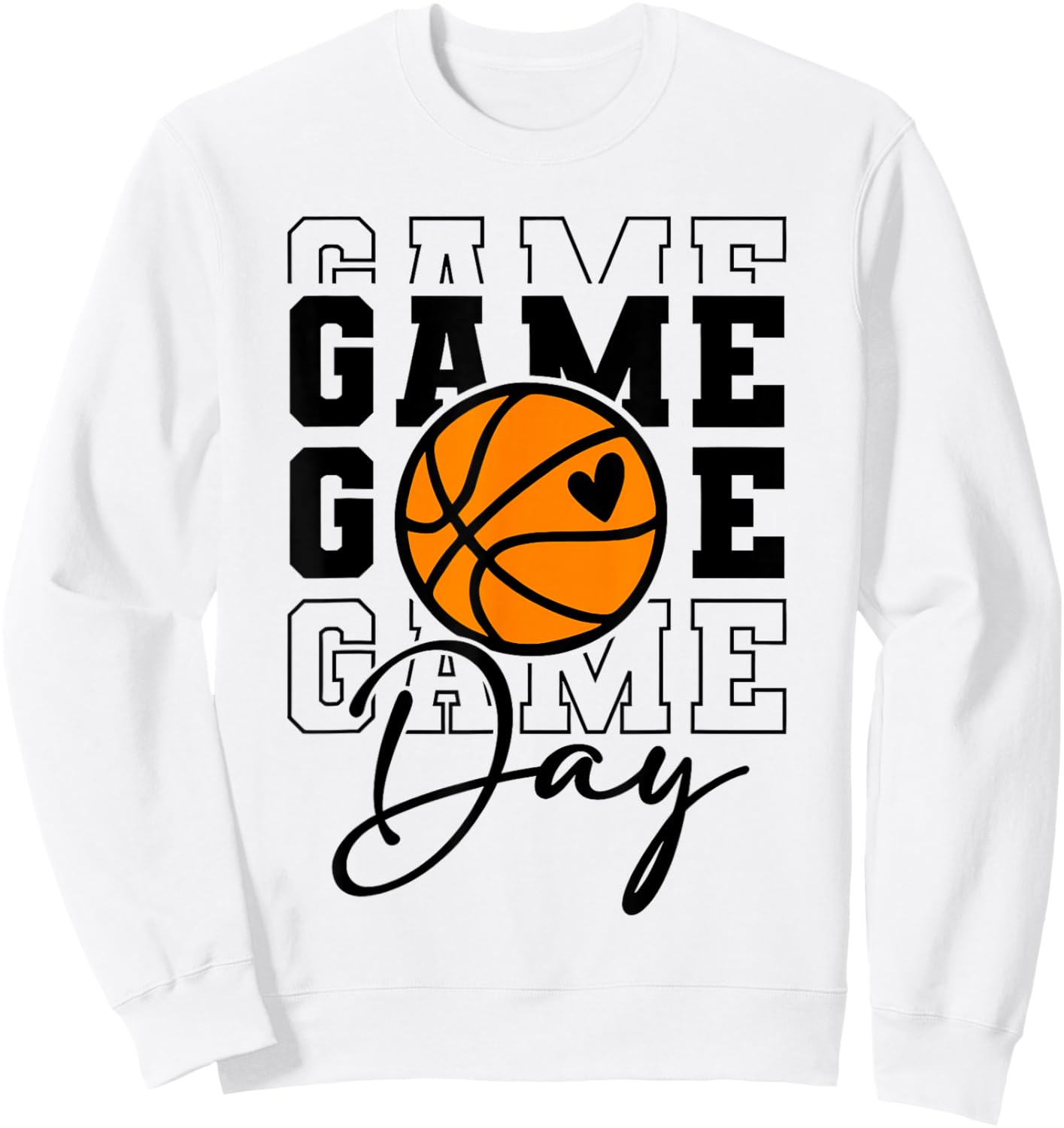 Basketball Game Day Sweatshirt - Sweatshirt | White