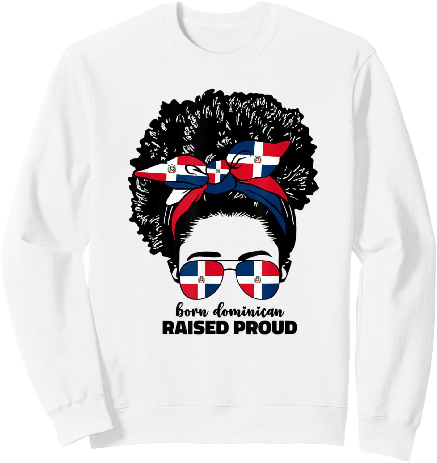 Dominicana Dominican Girl Girls Republic Dominicana Afro Sweatshirt - Sweatshirt | White