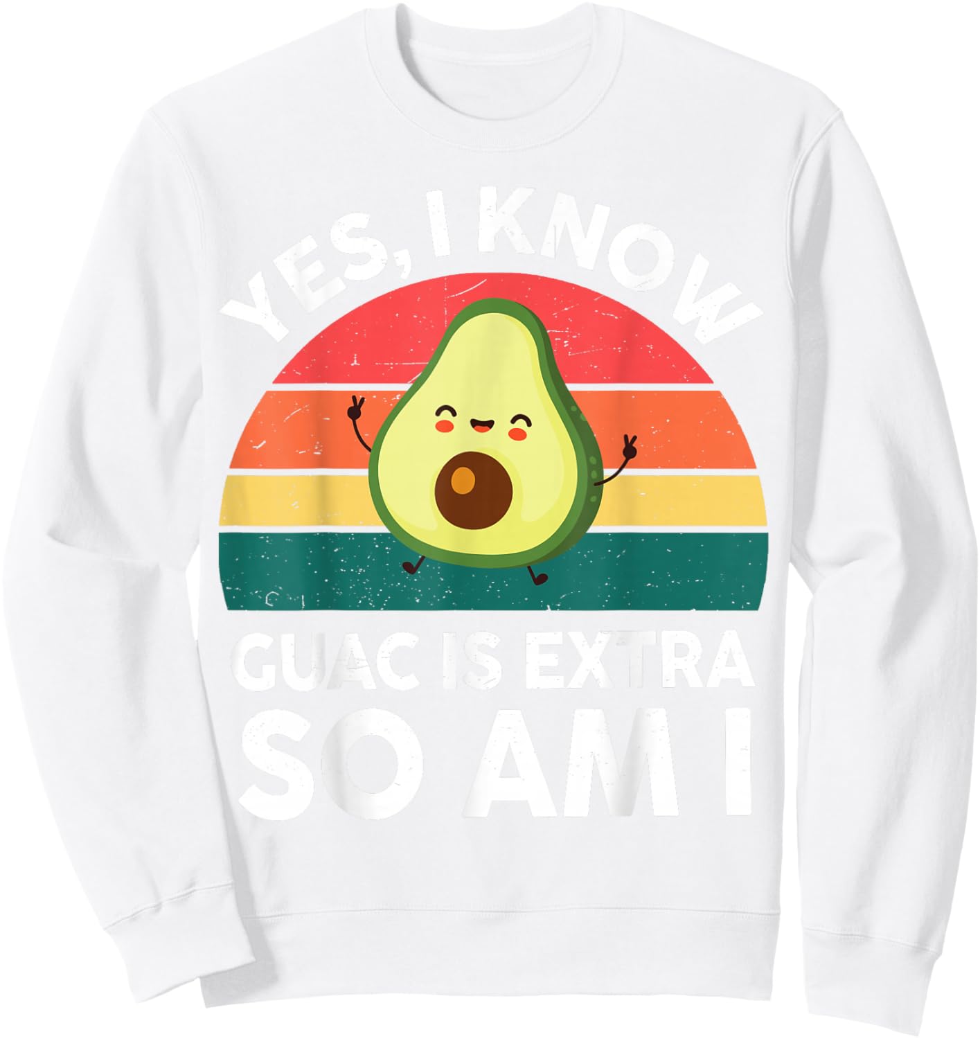 Yes, I Know Guac Is Extra Avocado-Shirt Boy Girl Toddler Sweatshirt - Sweatshirt | White