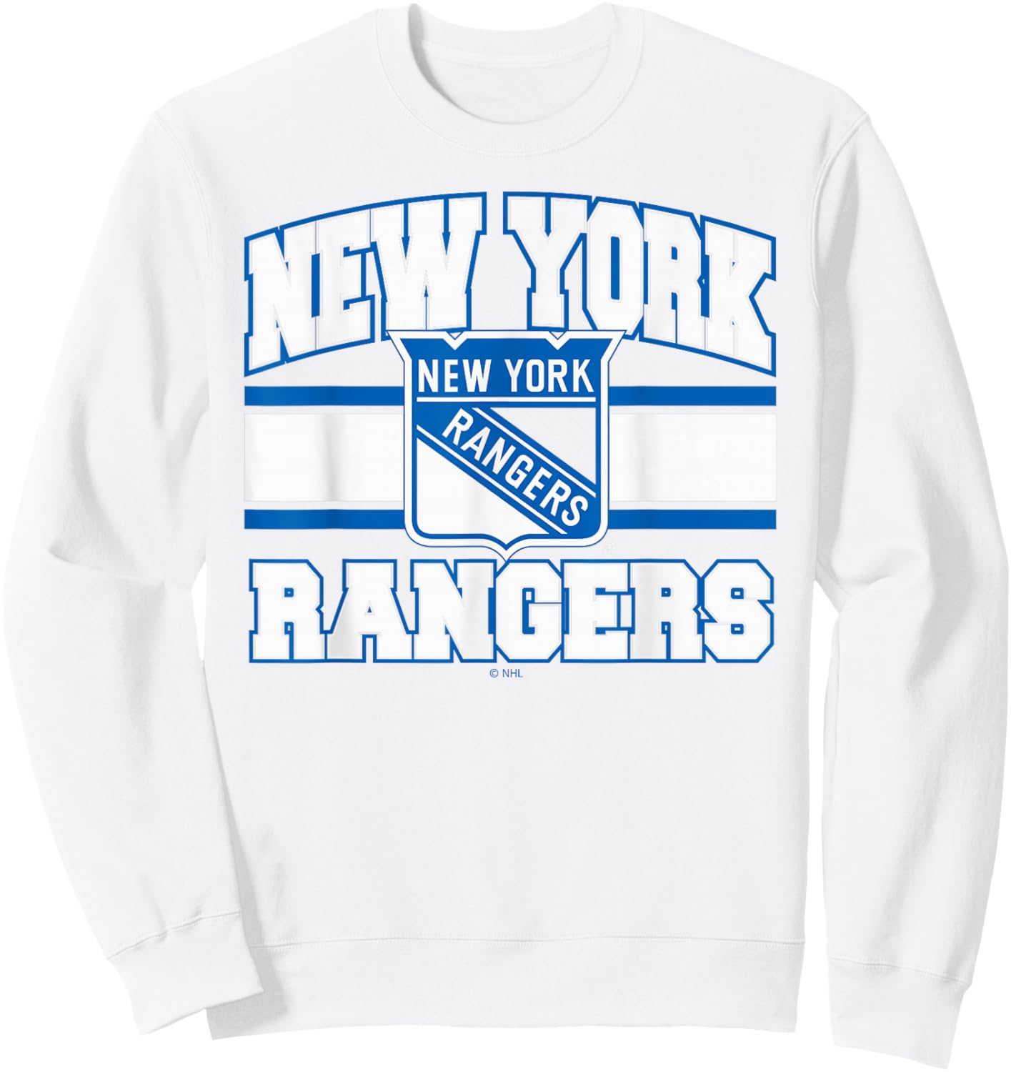 New York Rangers Stripe Red Officially Licensed Sweatshirt - Sweatshirt | White