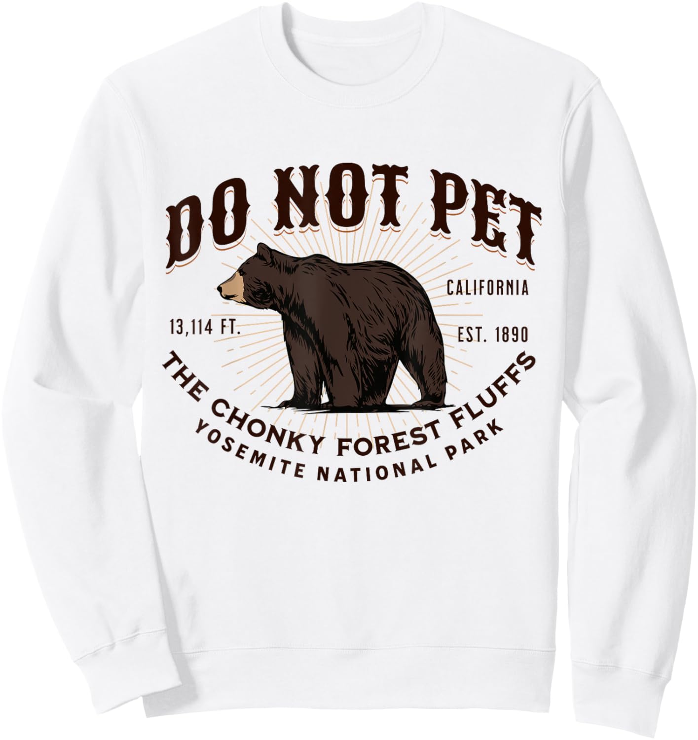 Yosemite National Park Black Bear Funny Souvenir Sweatshirt - Sweatshirt | White