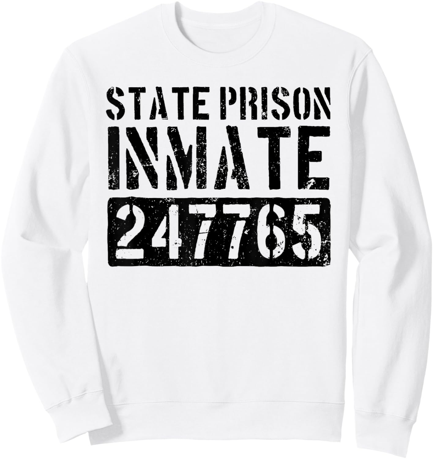 State Prison Inmate, Jail Inmate Costume Men Sweatshirt - Sweatshirt | White
