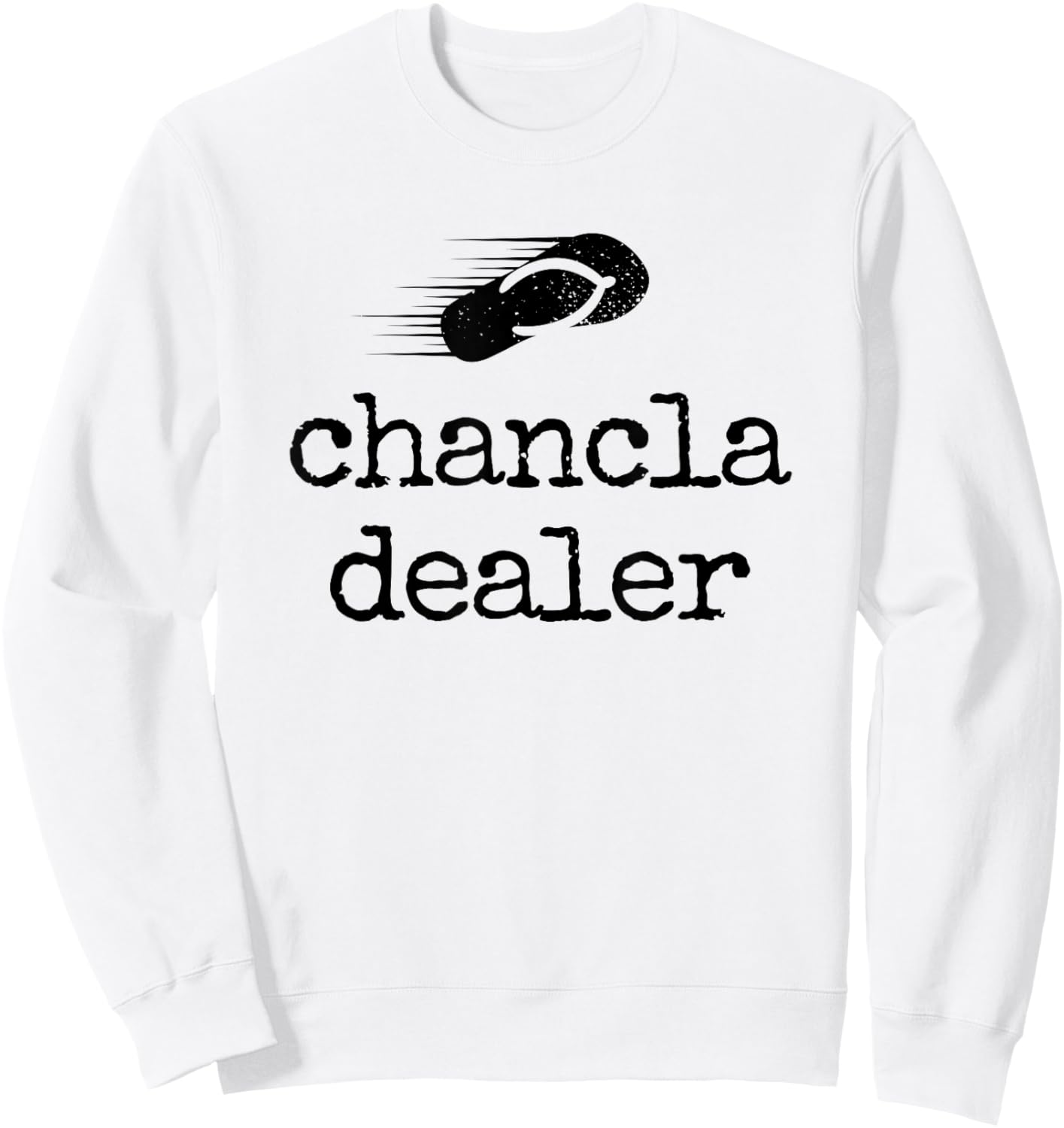 Chancla Dealer Retro Hispanic Heritage Month Mom Chancleta Sweatshirt - Sweatshirt | White