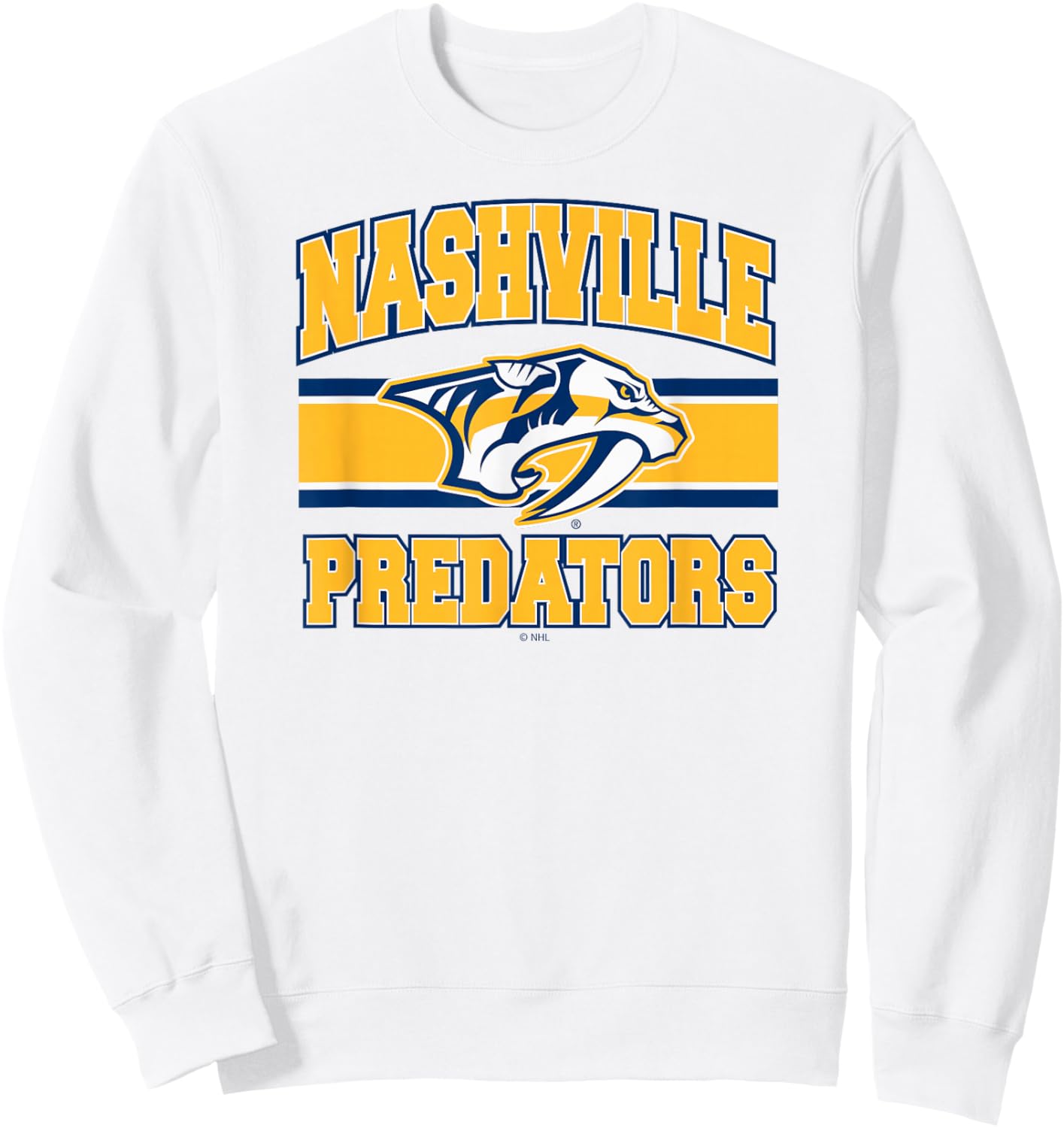 Nashville Predators Stripe Gray Officially Licensed Sweatshirt - Sweatshirt | White