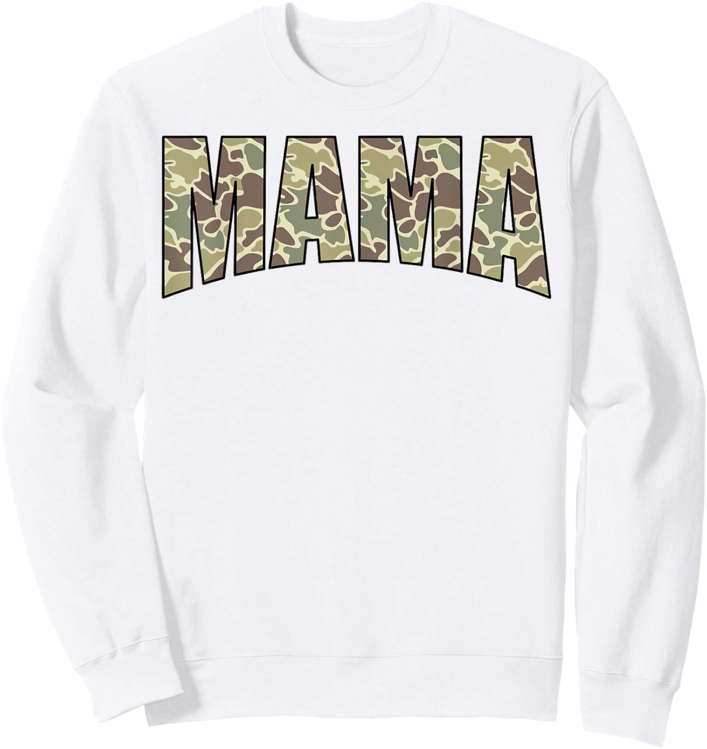 Vintage Mama Camo US Flag Old Camouflage Hunting Season Sweatshirt - Sweatshirt | White