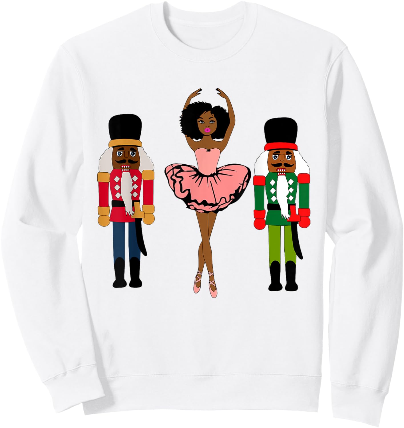 Black Ballerina Christmas Black Nutcracker Xmas African Xmas Sweatshirt - Sweatshirt | White