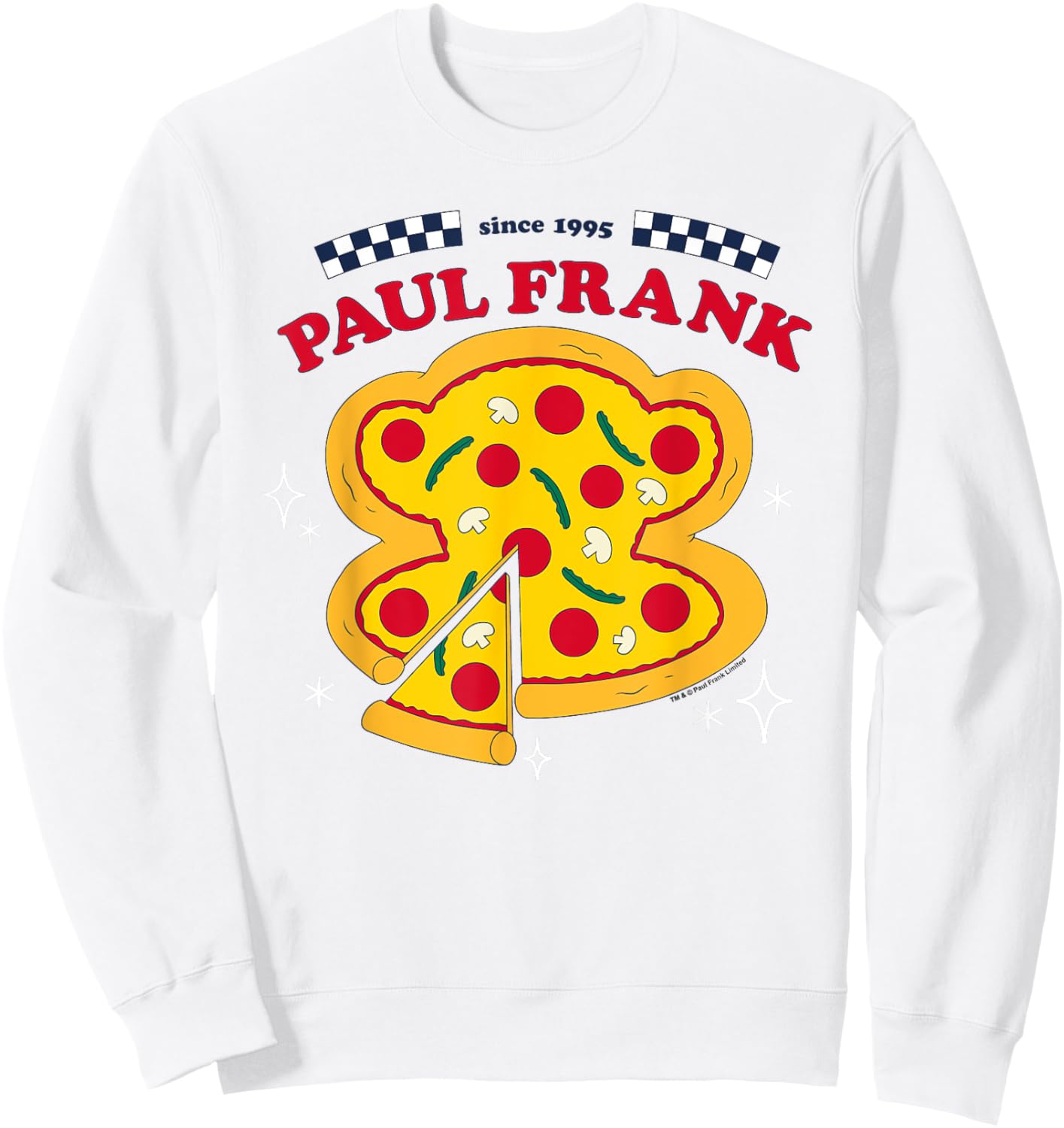 Paul Frank Julius The Monkey Face Pizza Since 1995 Sweatshirt - Sweatshirt | White