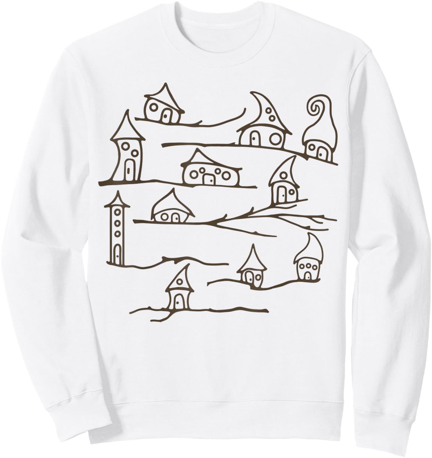 Boho Baby Woodland Fairy Houses Sweatshirt - Sweatshirt | White