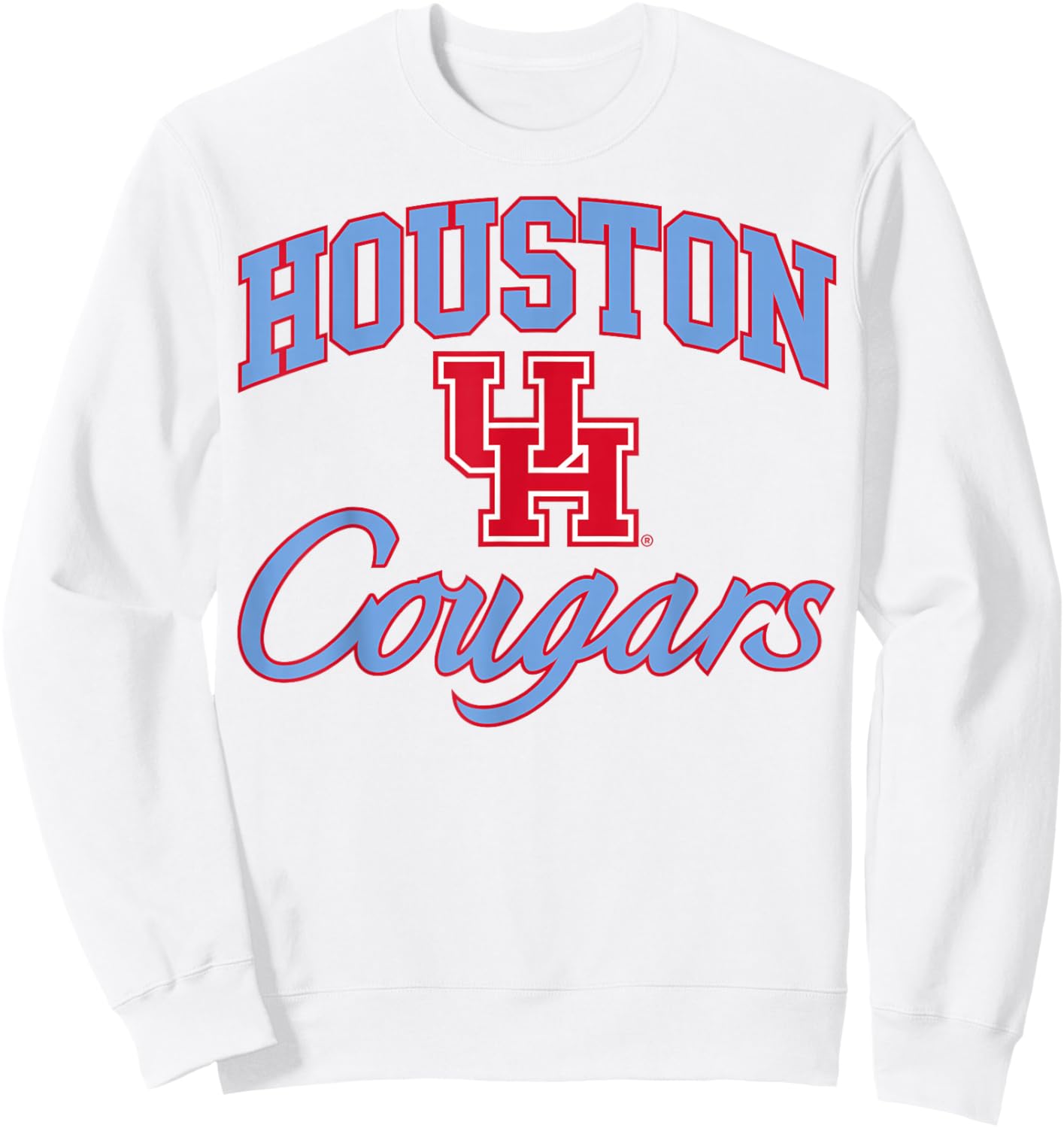 University of Houston | Houston Blue Collection Arch Script Sweatshirt - Sweatshirt | White