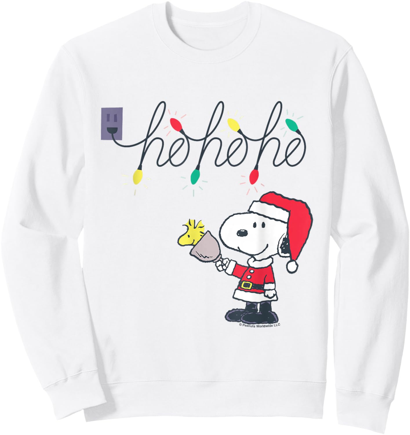 Peanuts Christmas Santa Snoopy Ho Ho Ho Sweatshirt - Sweatshirt | White