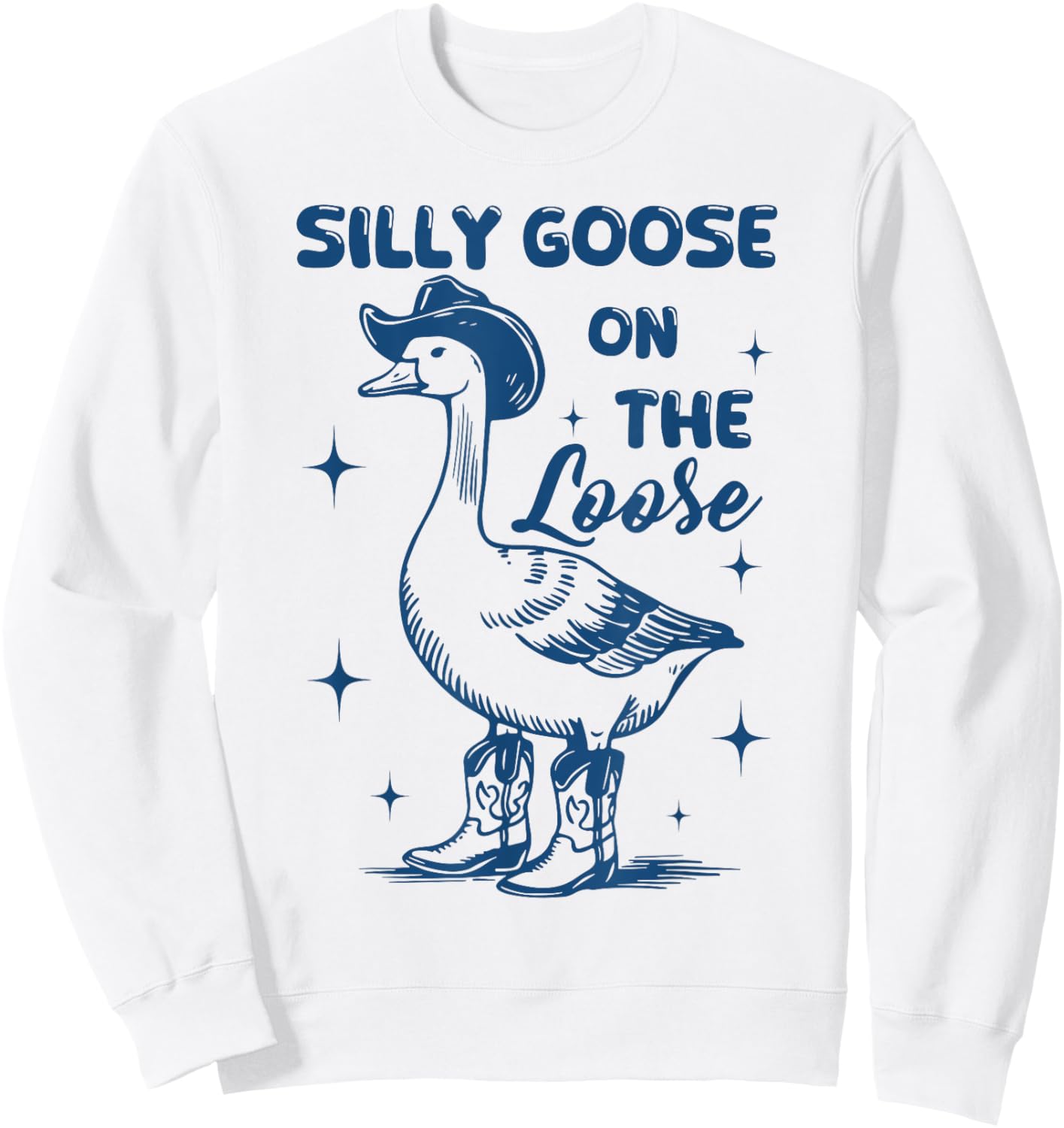 Funny Retro Vintage Meme Silly Goose On The Loose Sweatshirt - Sweatshirt | White