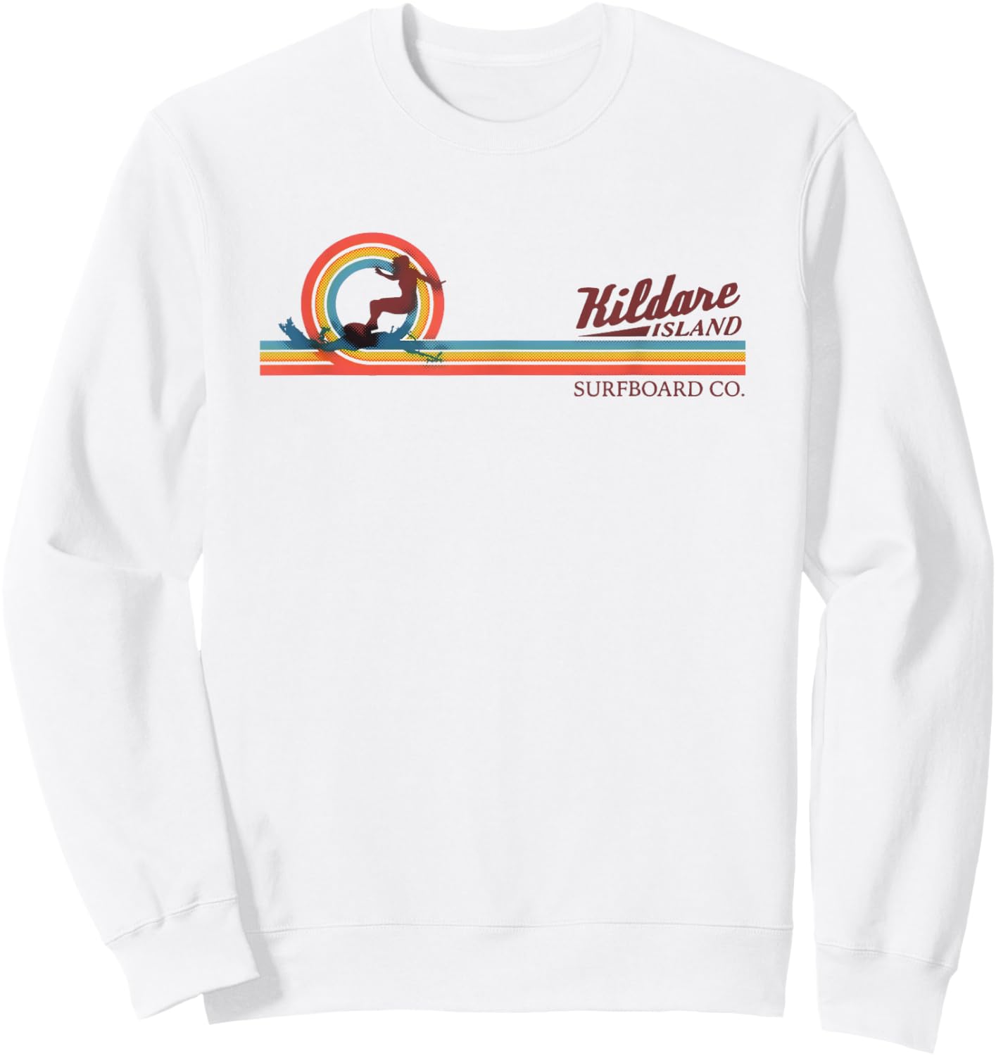 Outer Banks Kildare Island Surfboard Co. Rainbow Wave Sweatshirt - Sweatshirt | White