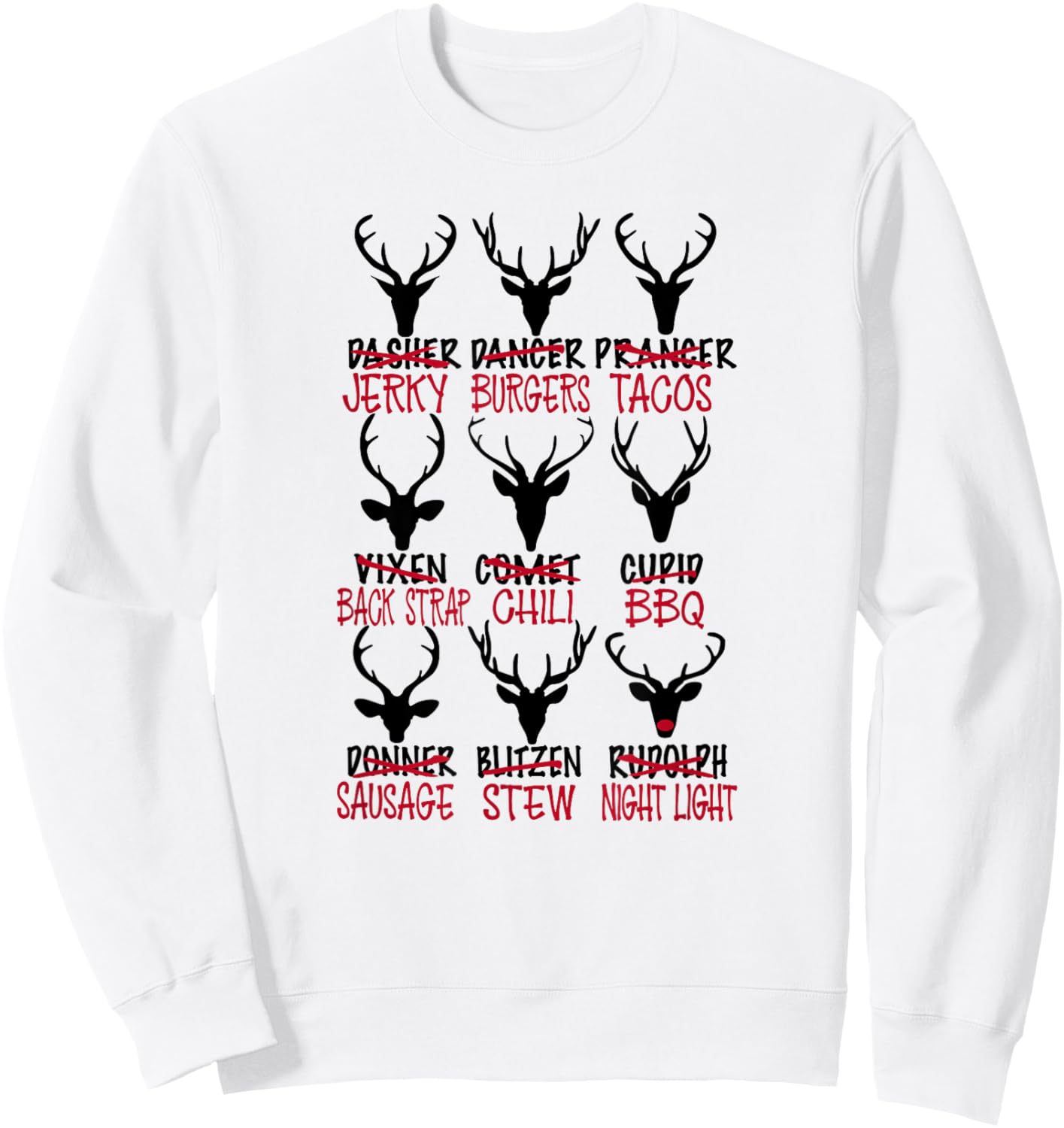 Funny Deer Hunting Santa's Reindeer Sweatshirt - Sweatshirt | White