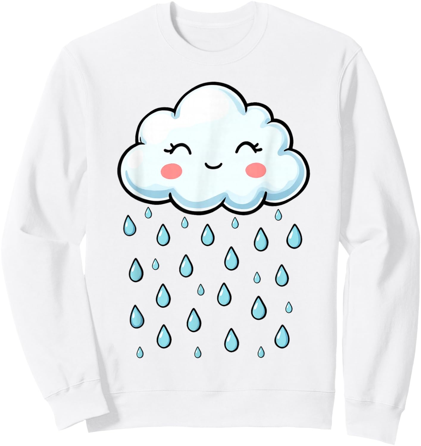 White Cloud Rain Drop Costume Christmas Halloween Sweatshirt - Sweatshirt | White