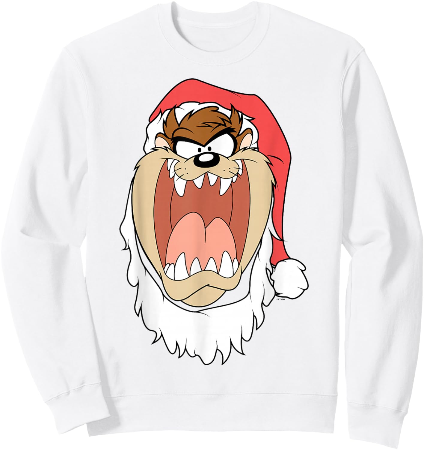 Christmas Looney Tunes Taz Santa Beard Costume Sweatshirt - Sweatshirt | White