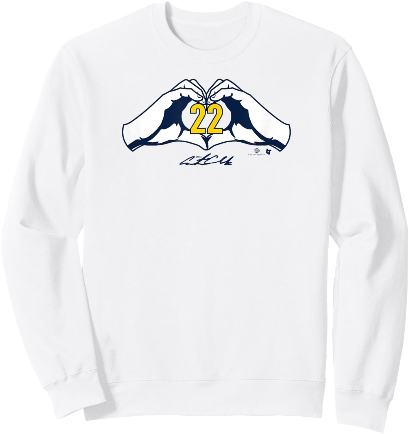 Caitlin Clark: Heart 22 - Indiana Basketball Sweatshirt - Sweatshirt | White
