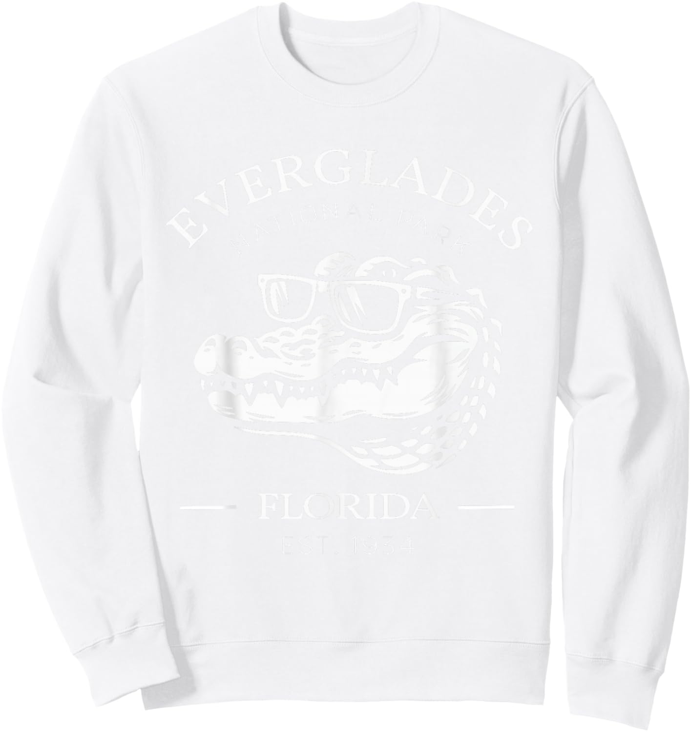 Retro Everglades National Park Alligators Crocodile Florida Sweatshirt - Sweatshirt | White
