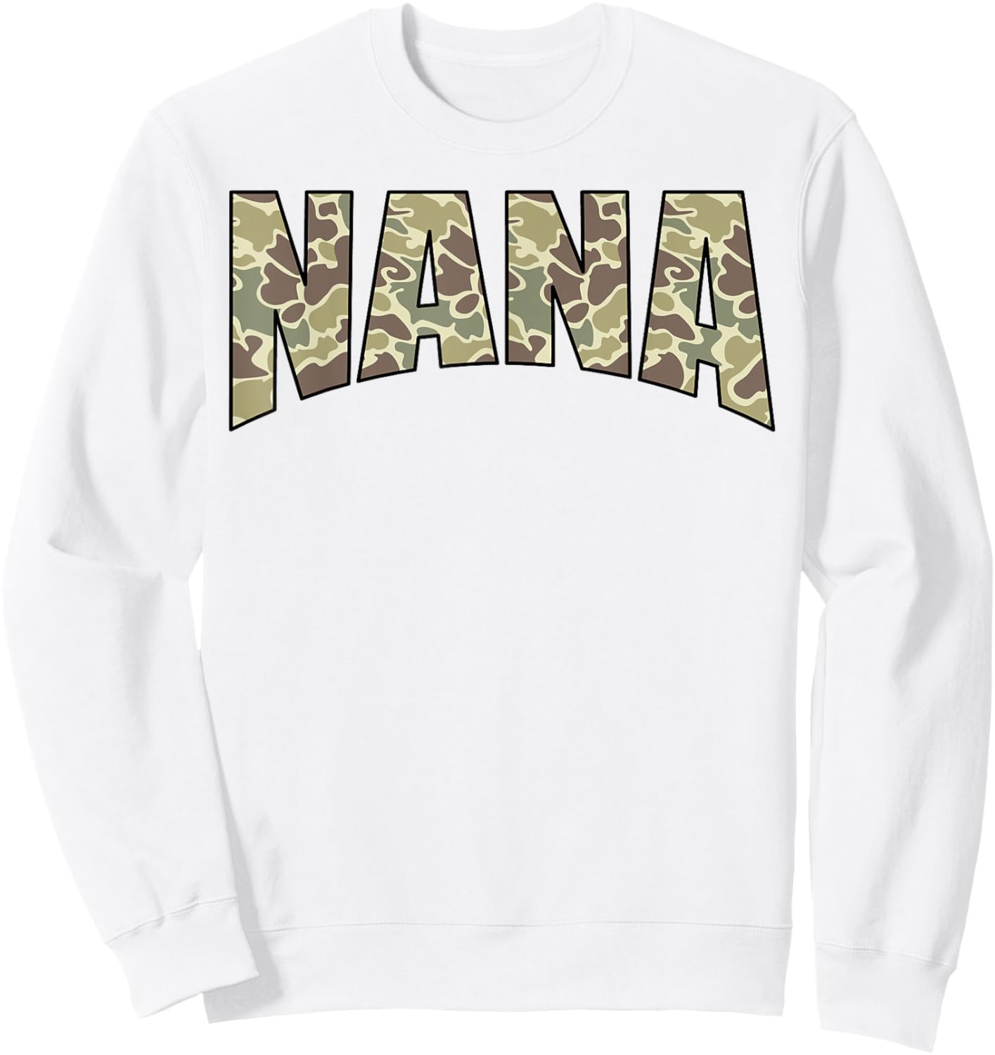 Vintage Nana Camo US Flag Old Camouflage Hunting Season Sweatshirt - Sweatshirt | White