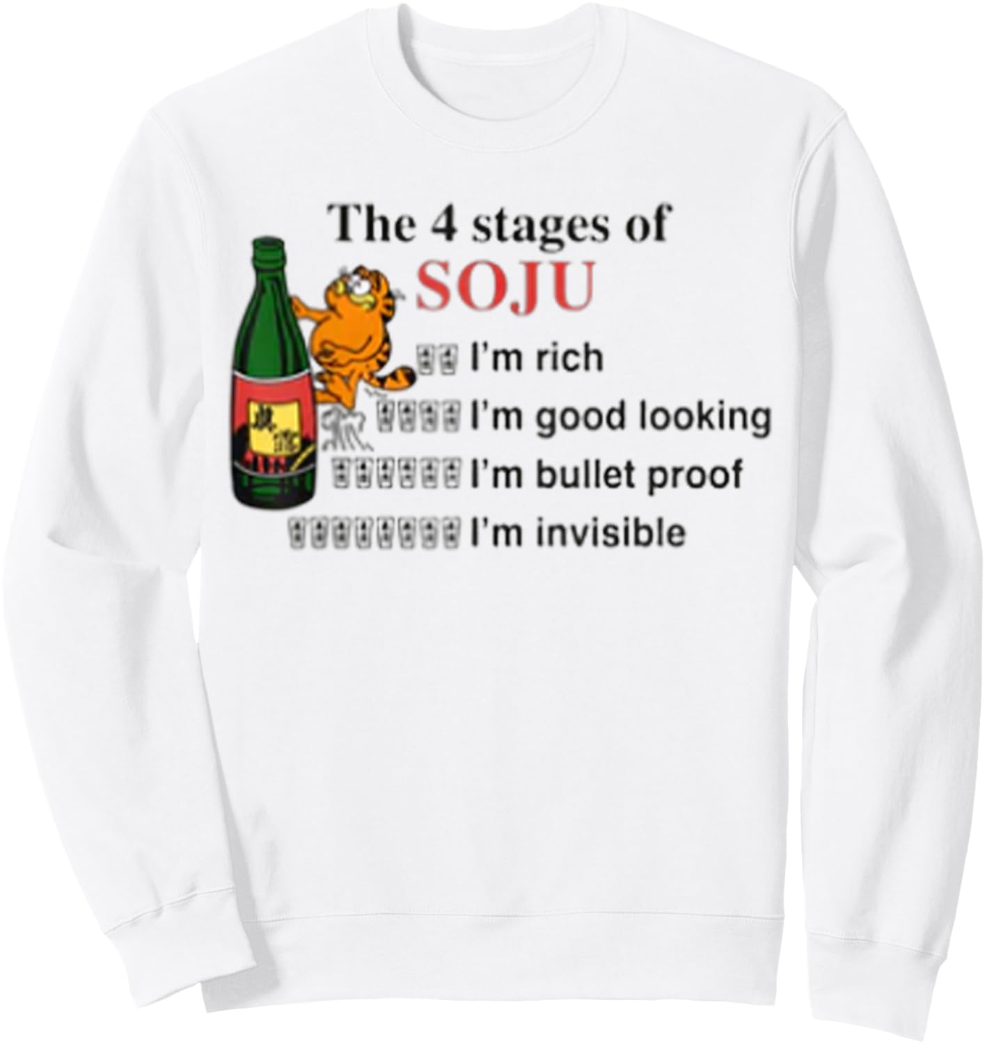 The 4 Stages of Soju, The 4 Stages of Soju Sweatshirt - Sweatshirt | White
