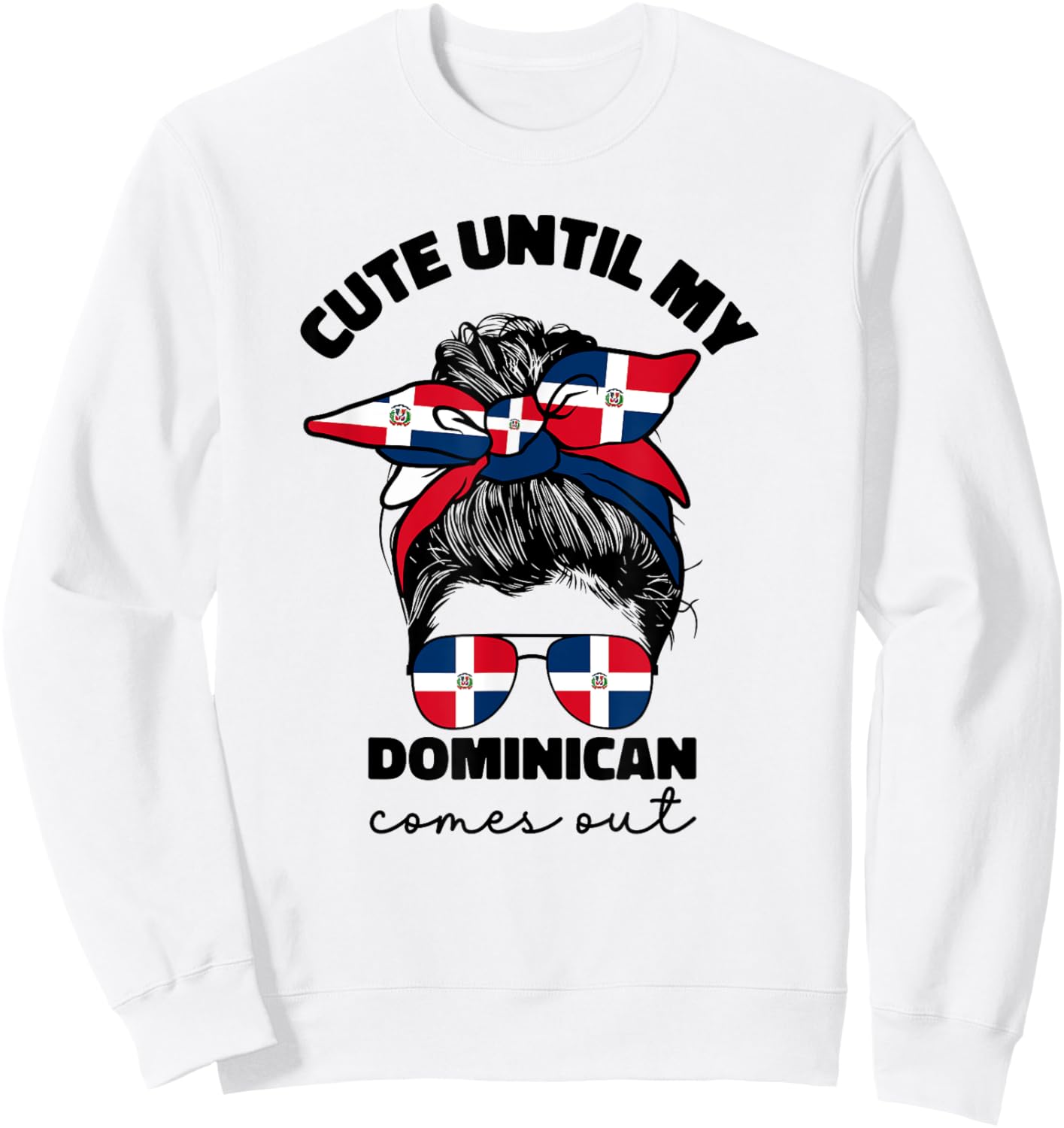 Cute Dominican Girl Women Republica Dominicana Flag Republic Sweatshirt - Sweatshirt | White