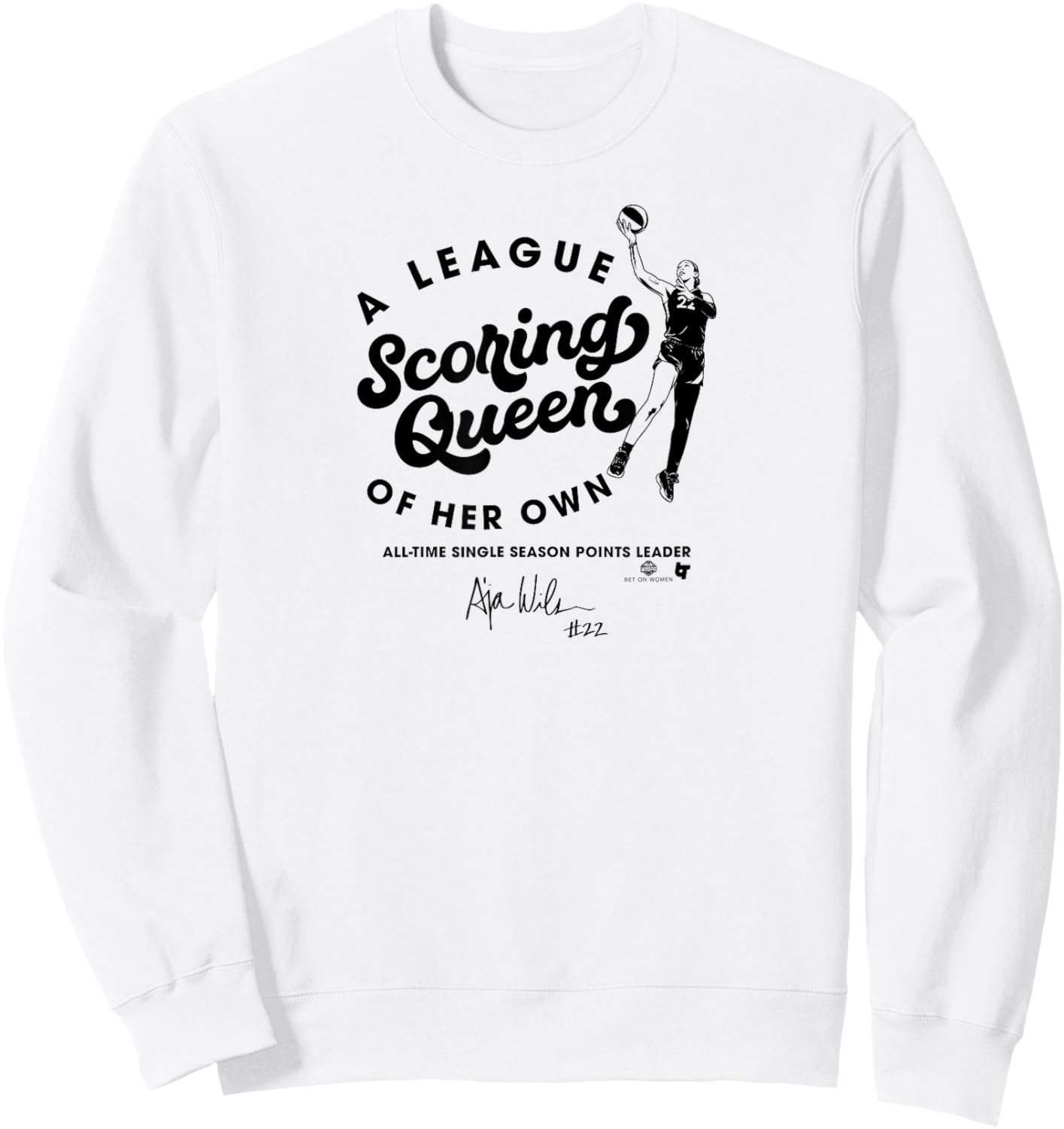 A'ja Wilson - Scoring Queen - Las Vegas Basketball Sweatshirt - Sweatshirt | White