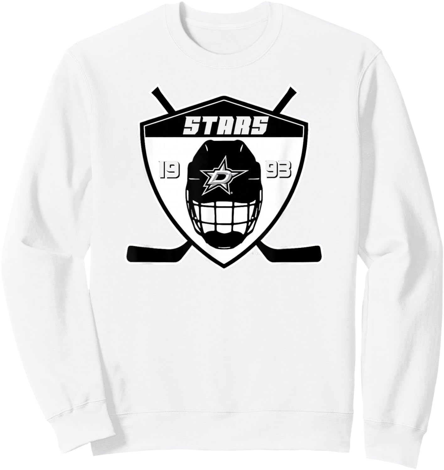 Dallas Stars Shield Green Officially Licensed Sweatshirt - Sweatshirt | White