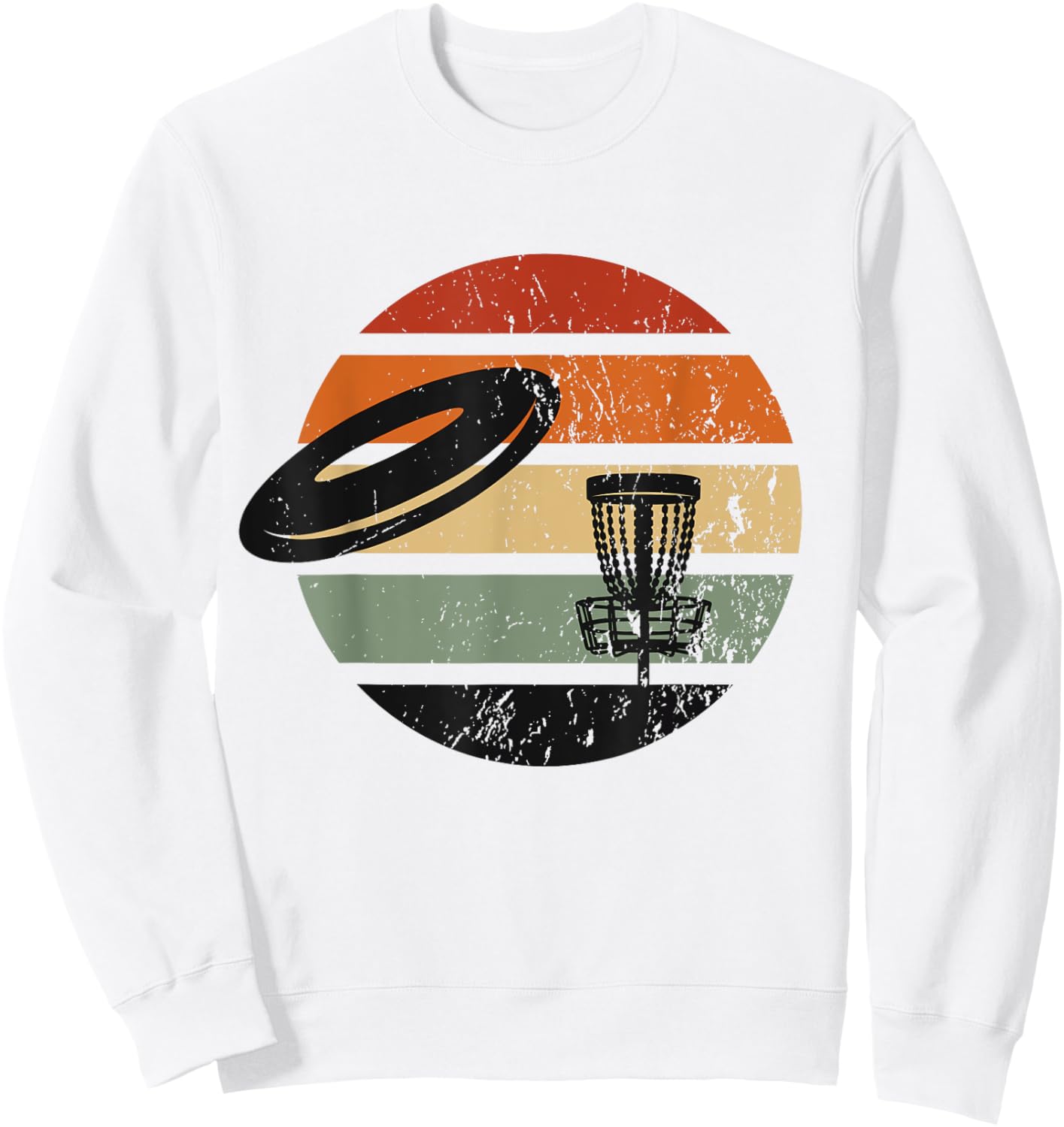 Disc Golf Vintage Retro Disc Golfer Sweatshirt - Sweatshirt | White