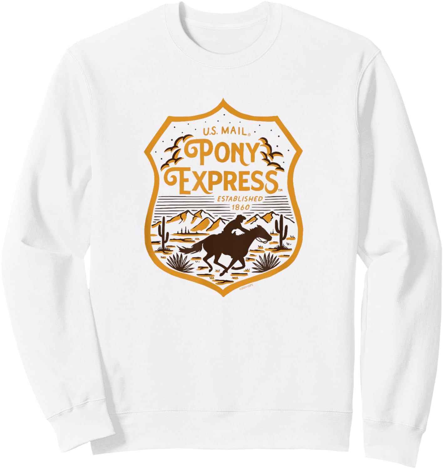 USPS - Pony Express U.S. Mail Desert Ride Badge Sweatshirt - Sweatshirt | White