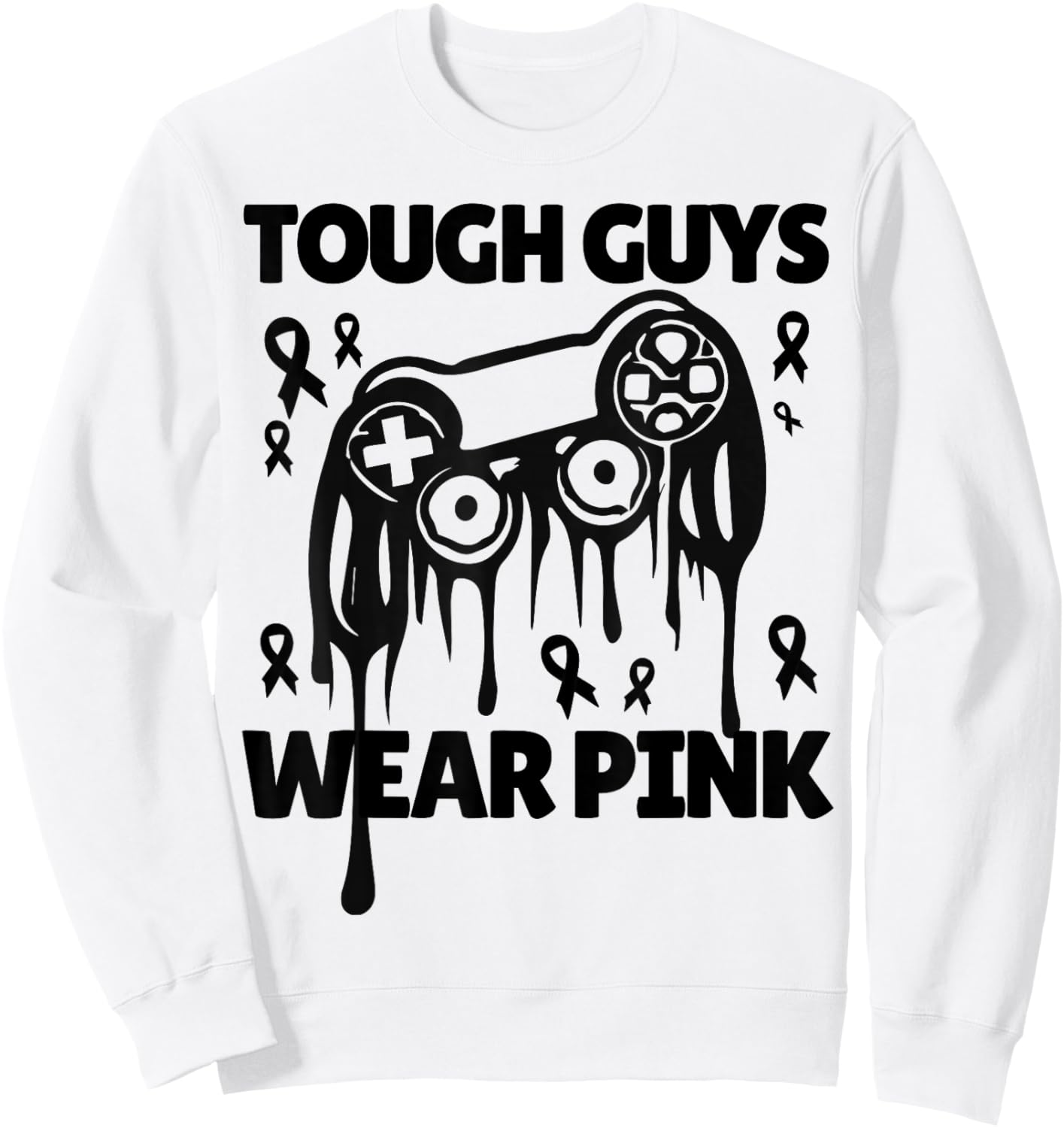 Tough Guys Wear Pink For Gamer Breast Cancer Awareness Sweatshirt - Sweatshirt | White
