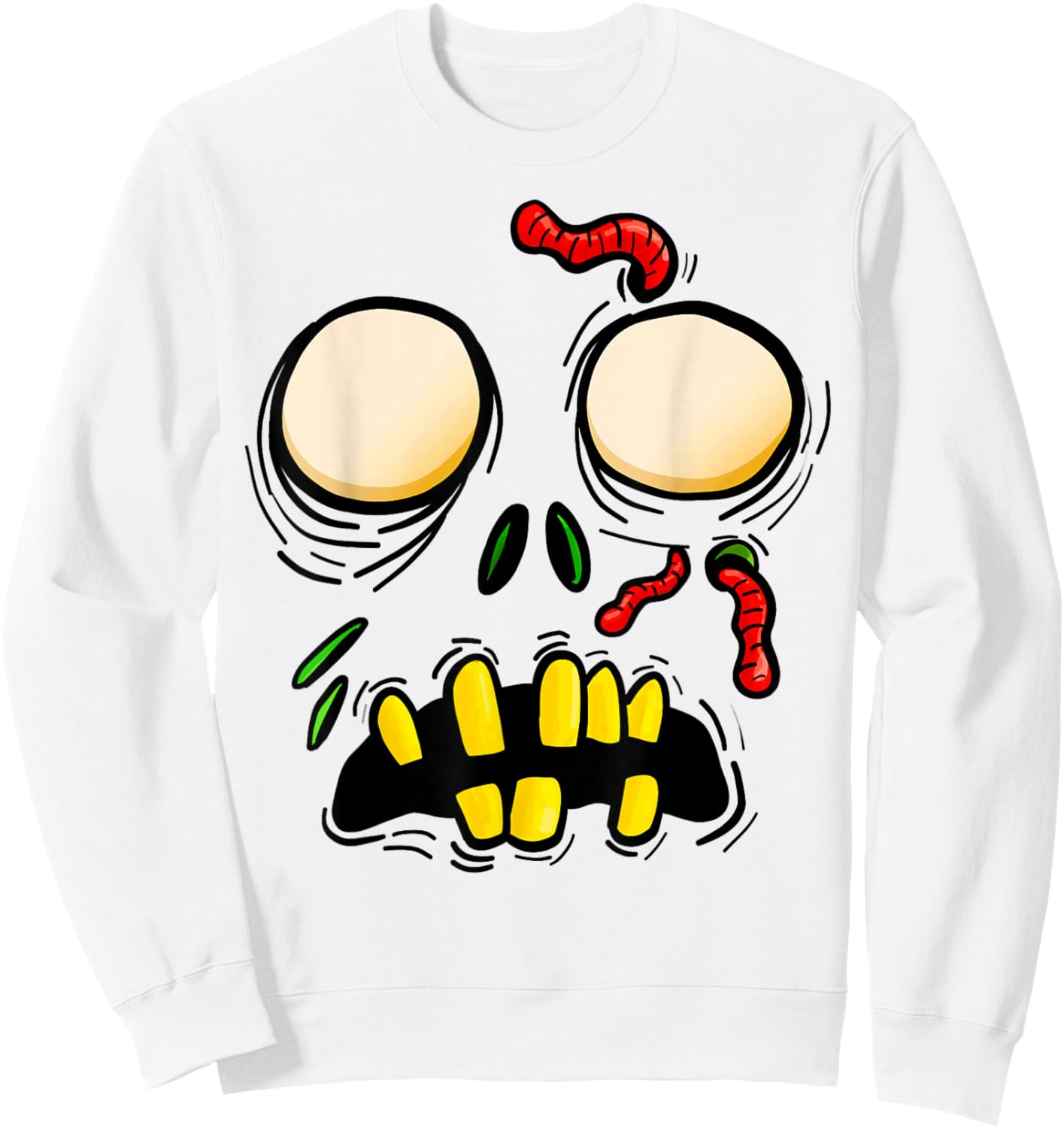 Zombie Face Halloween Costume Matching Family Men Women Kids Sweatshirt - Sweatshirt | White