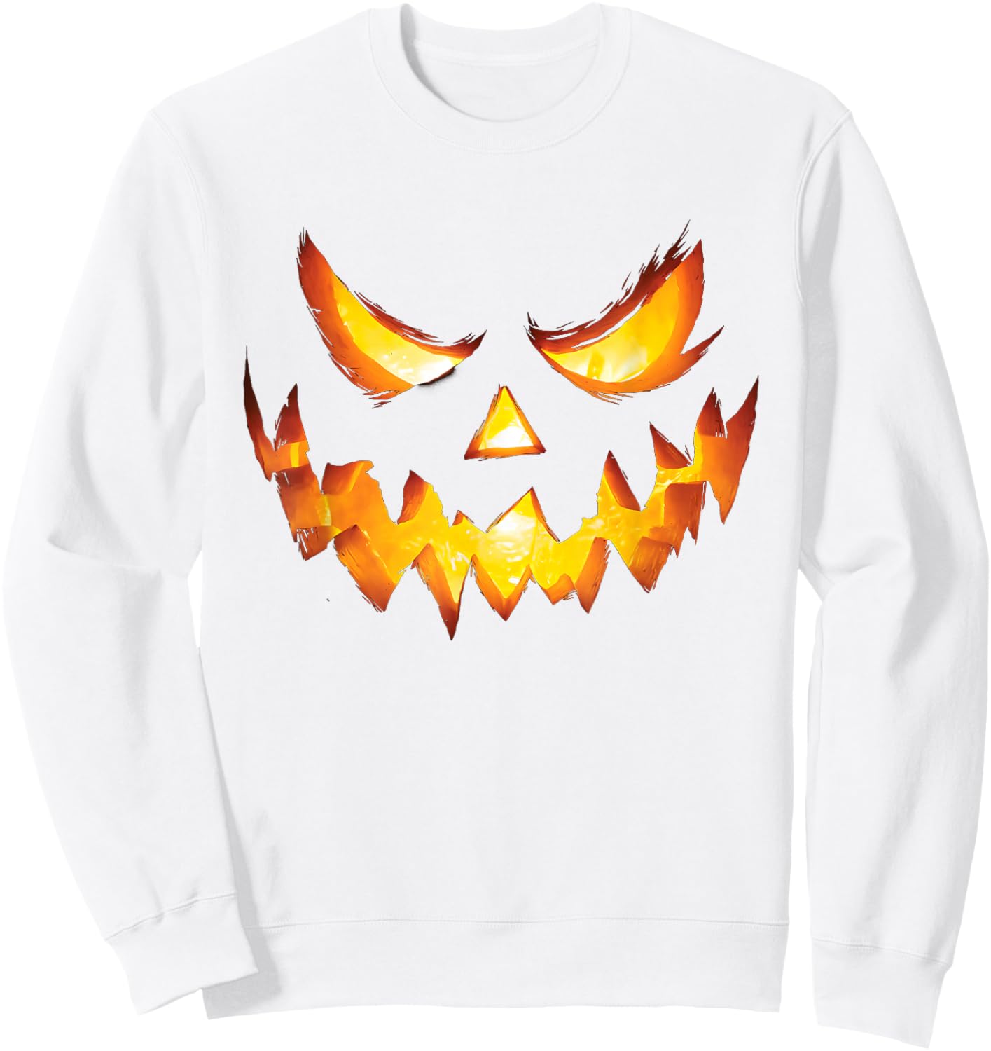 Jack O Lantern Scary Carved Pumpkin Face Halloween Costume Sweatshirt - Sweatshirt | White