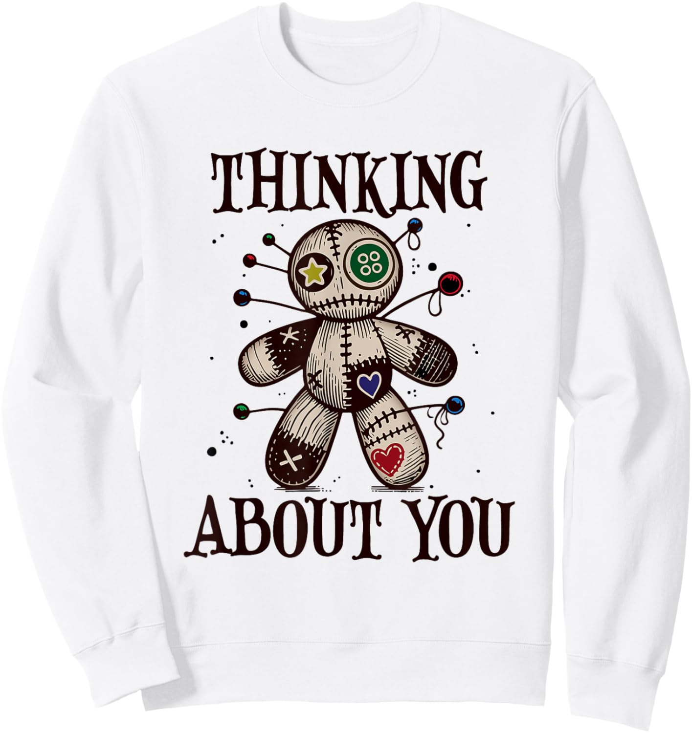 Thinking about you, Voodoo Doll Sweatshirt - Sweatshirt | White