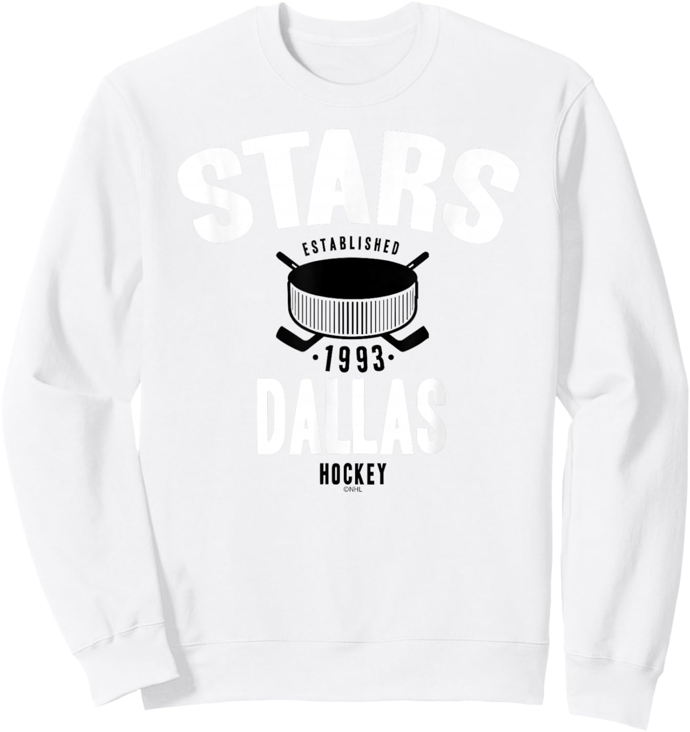 Dallas Stars Hockey Puck Green Officially Licensed Sweatshirt - Sweatshirt | White